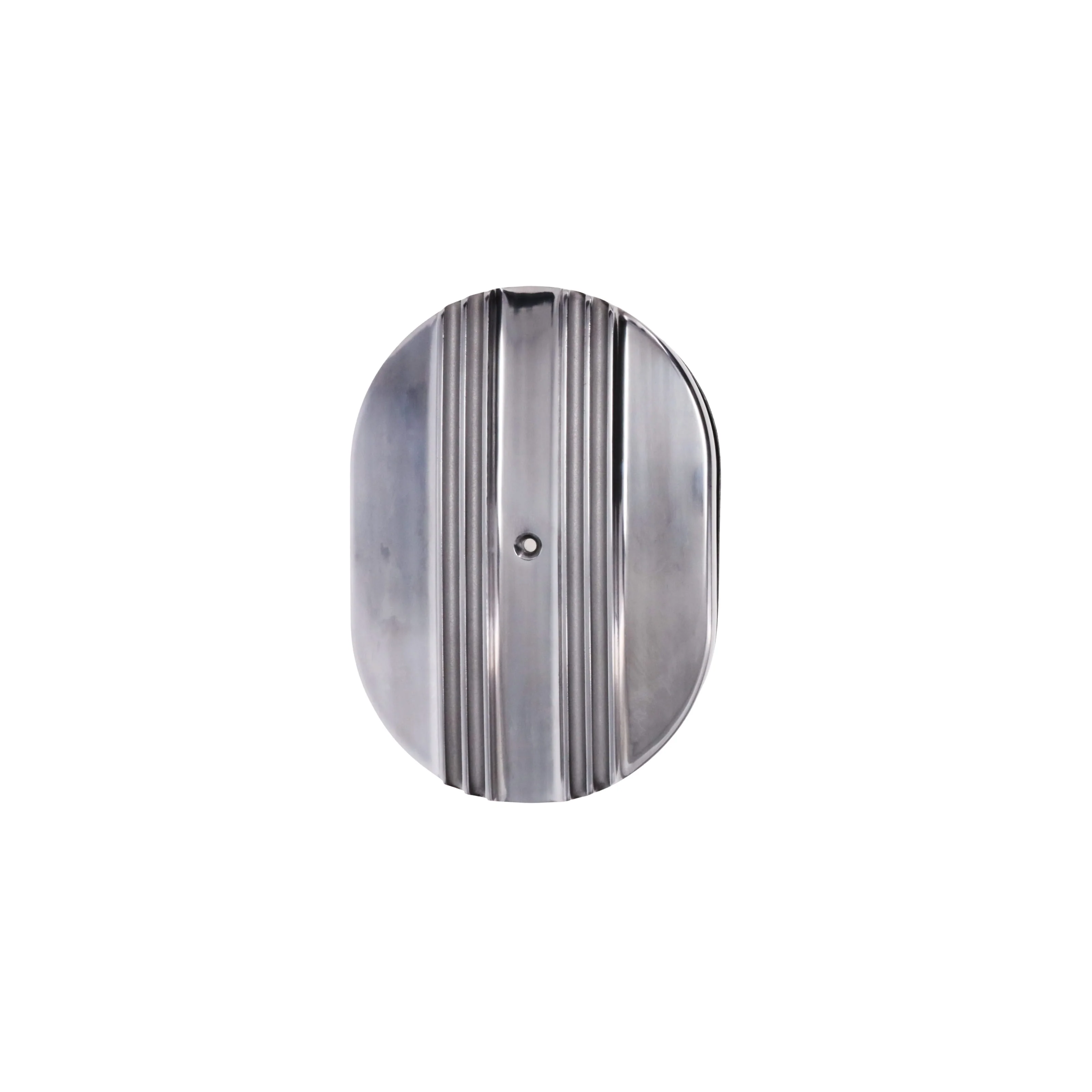 12" X 2" Center Finned Oval Aluminum Air Cleaner Kit, Paper Filter - Polished - Image 5