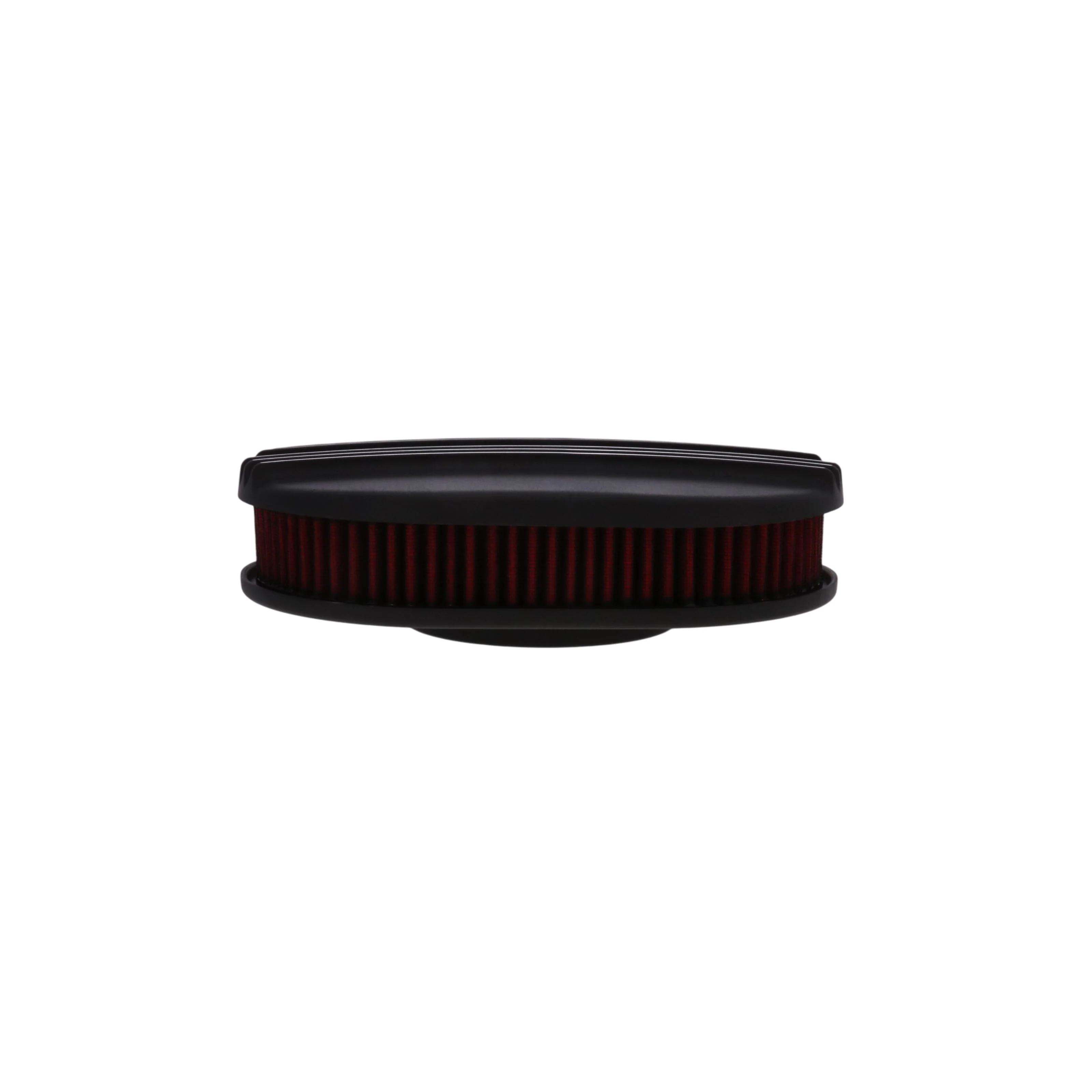 12" X 2" Center Finned Oval Aluminum Air Cleaner Kit, Red Washable Filter - Black - Image 5