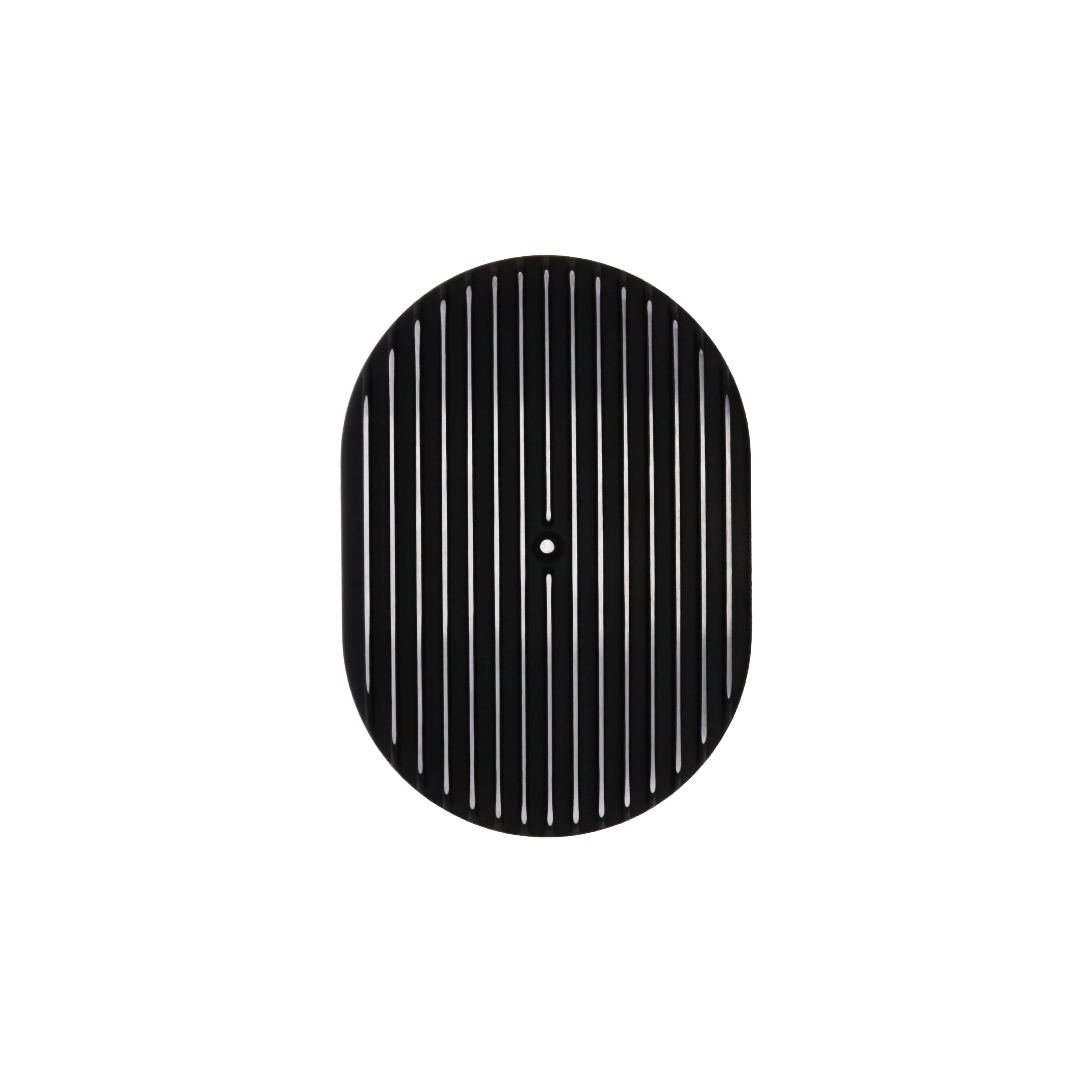 12″ X 2″ Full Finned Oval Aluminum Air Cleaner Kit, Paper Filter, Flat Base, Black - Image 3