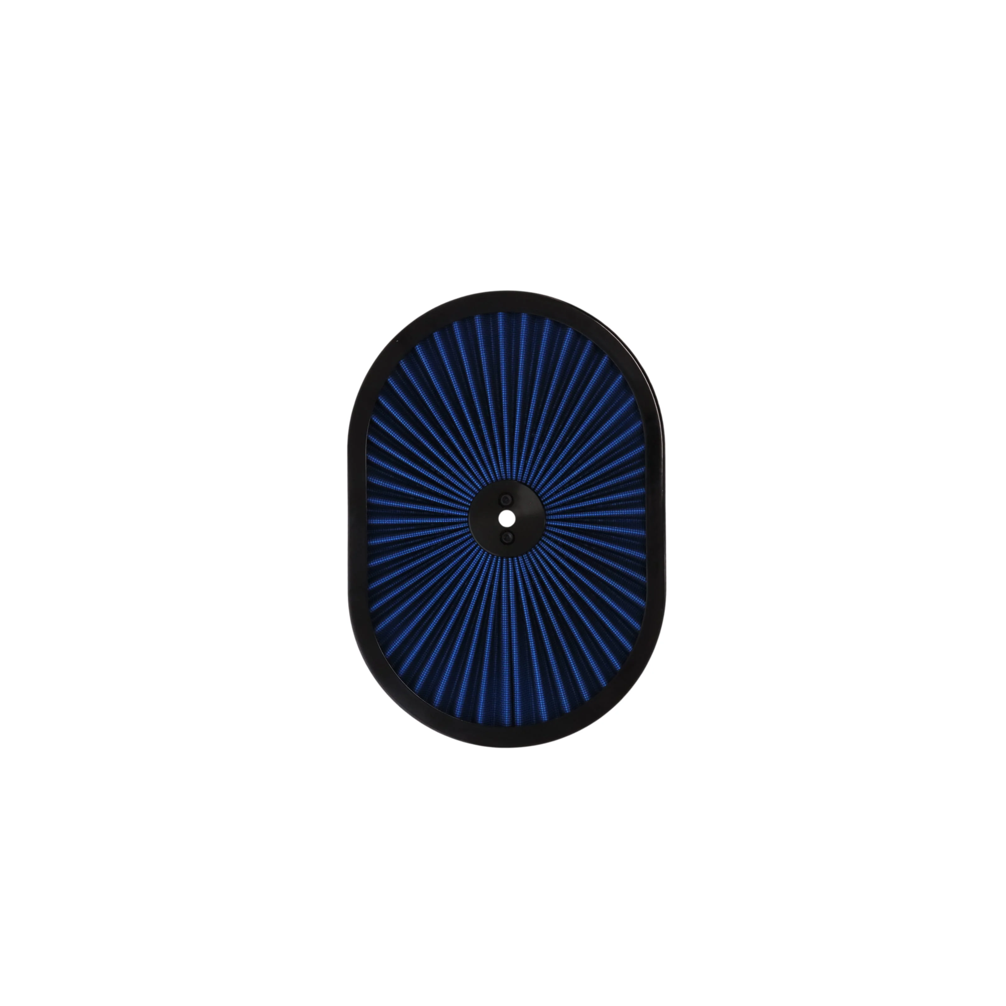12" X 2" Round Steel Air Cleaner Kit, Blue Washable Filter, Flat Base - Black - Image 3