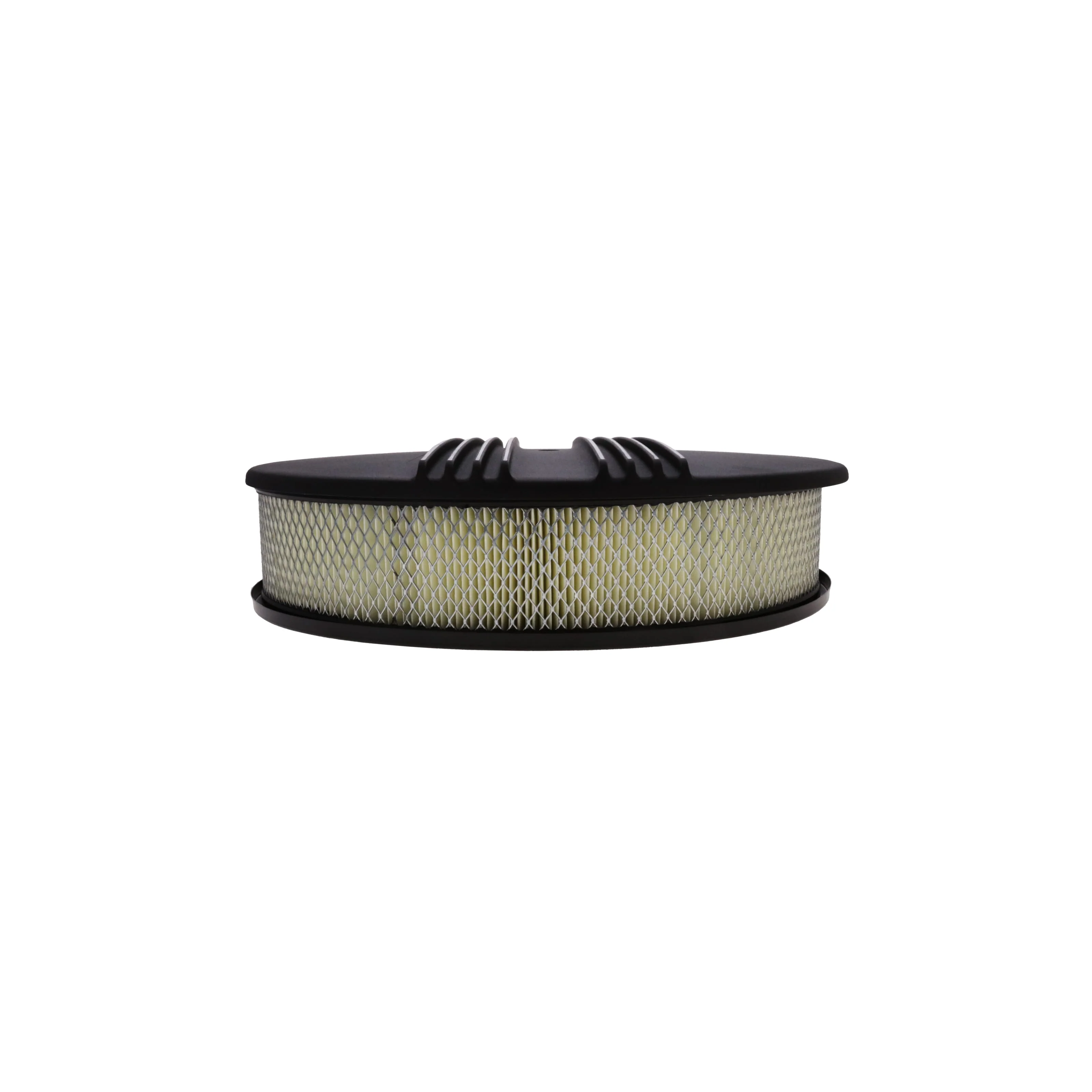 14" X 3" Center Finned Round Aluminum Air Cleaner Kit, Paper Filter, Recessed Base, Black - Image 4