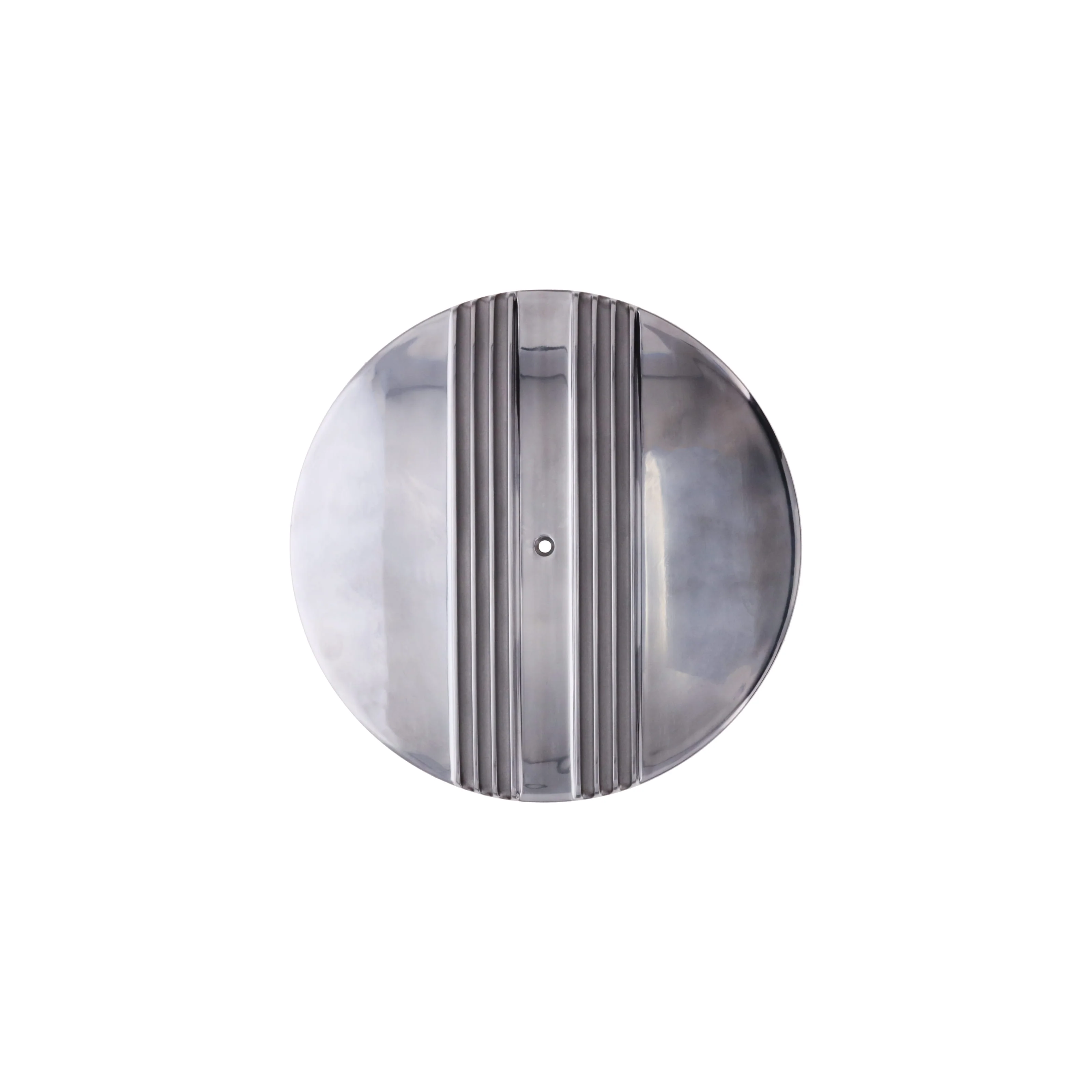 14" X 3" Center Finned Round Aluminum Air Cleaner Kit, Paper Filter, Recessed Base, Polished - Image 5