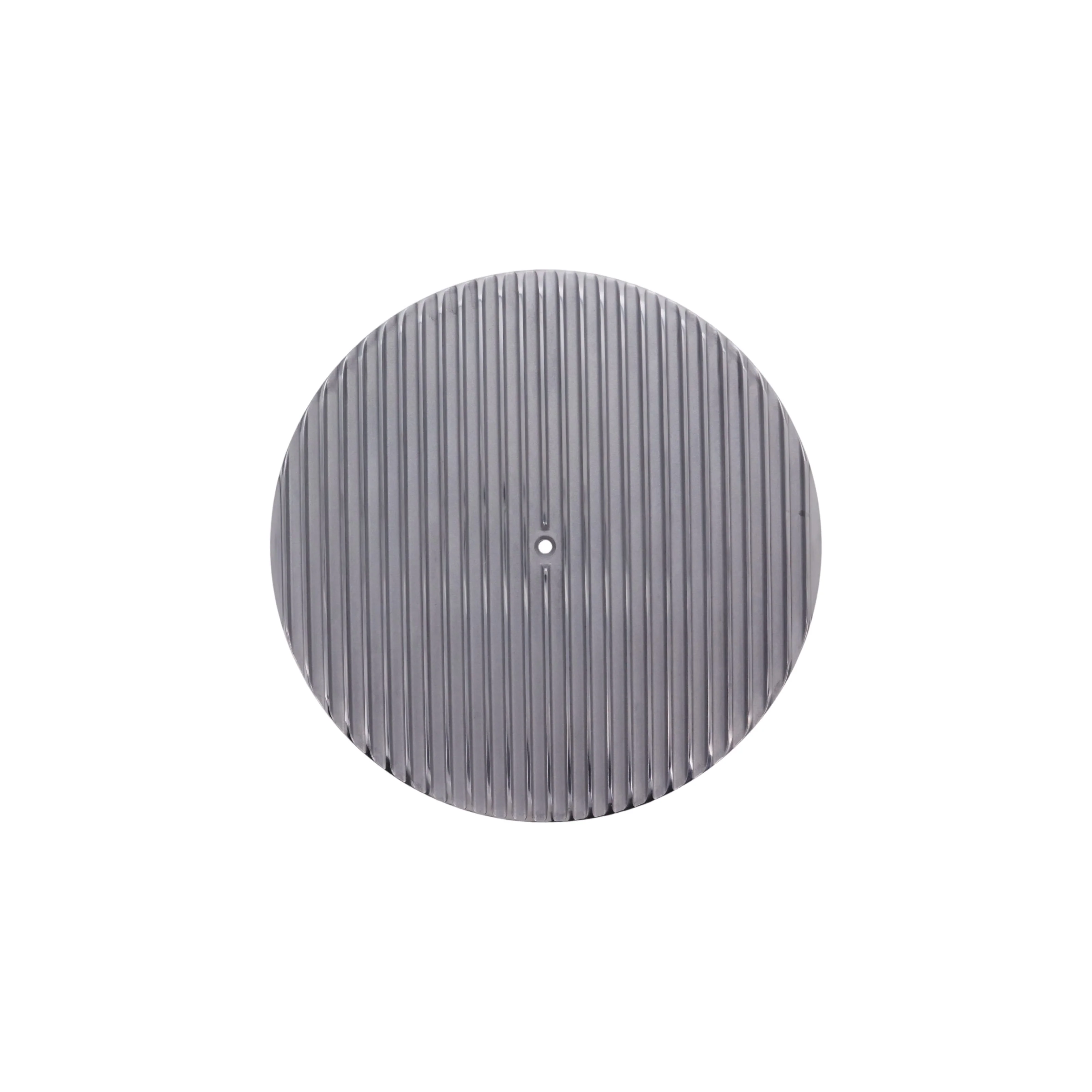 14" X 3" Full Finned Round Aluminum Air Cleaner Kit, Paper Filter, Flat Base - Polished - Image 4