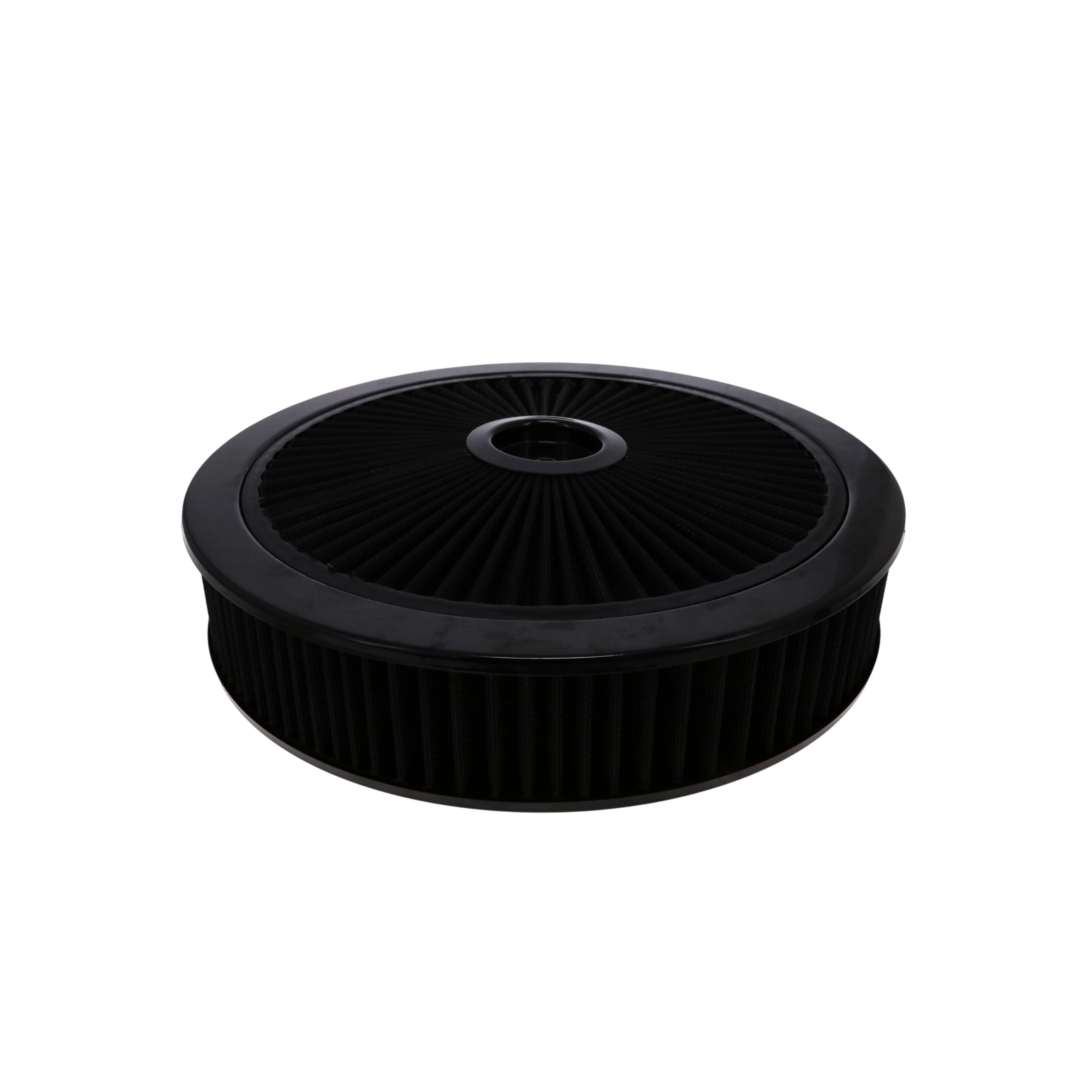 14" X 3" Round Steel Air Cleaner Kit, Black Washable Filter, Flat Base, Black - Image 2