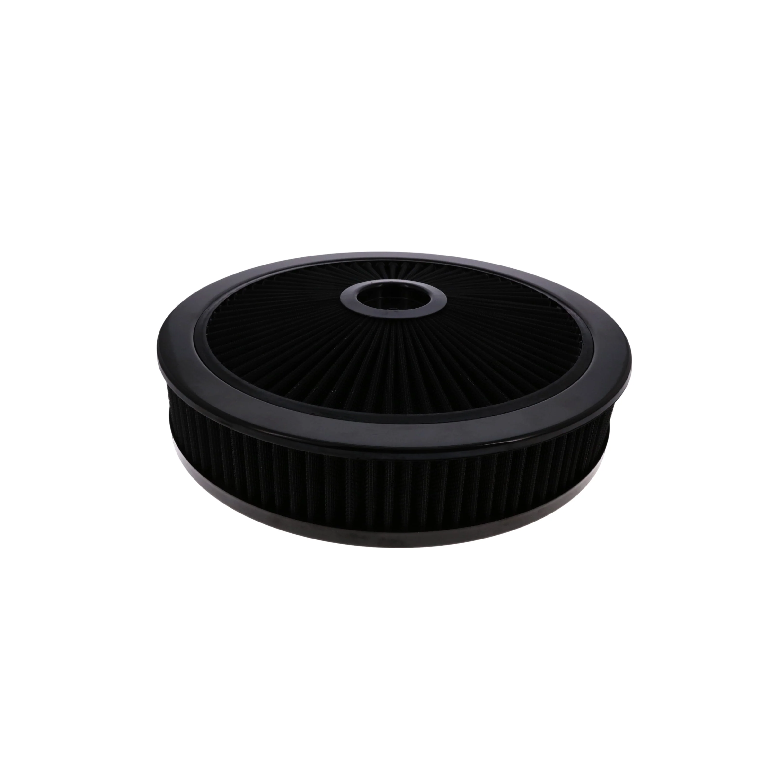 14" X 3" Round Steel Air Cleaner Kit, Black Washable Filter, Recessed Base - Black - Image 2