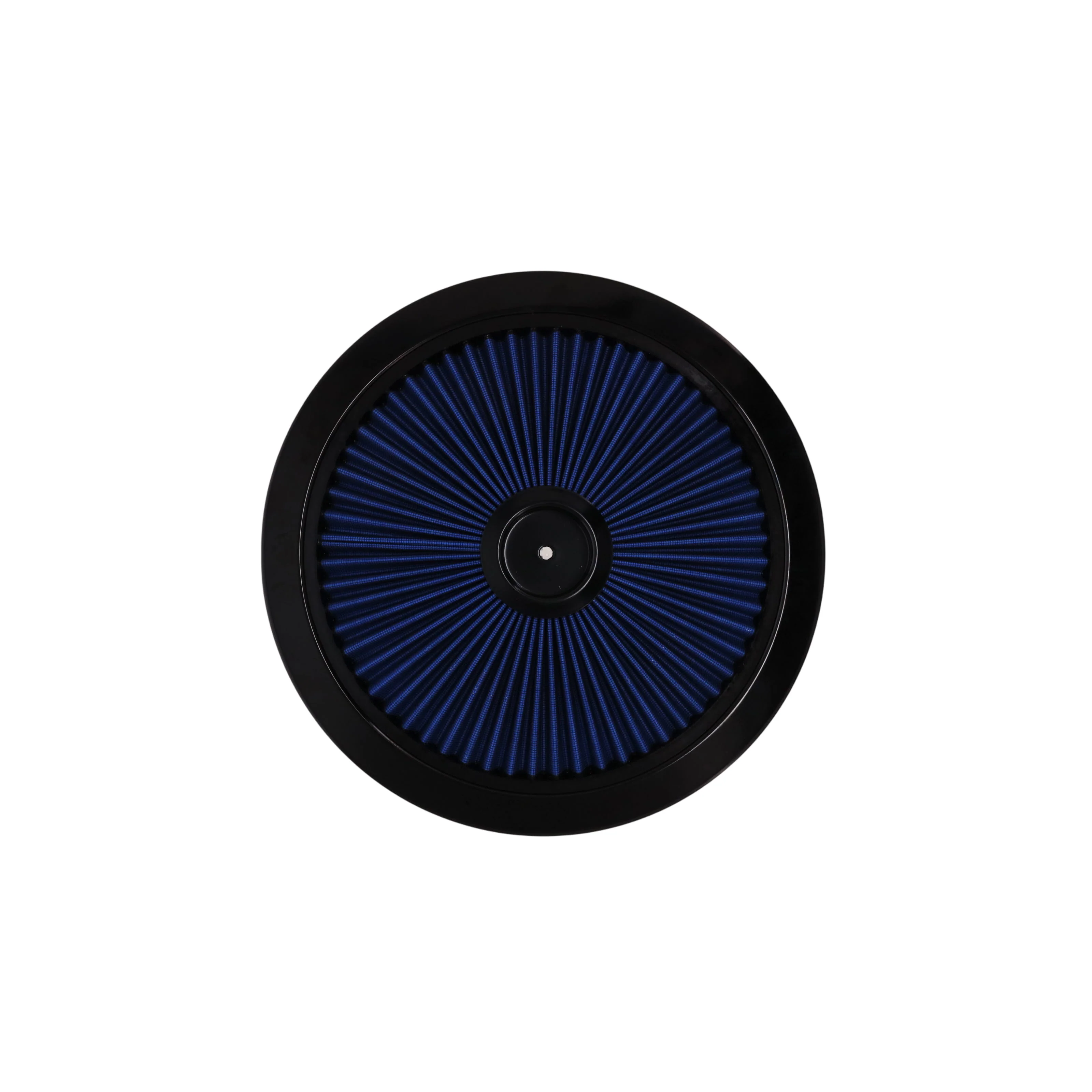 14" X 3" Round Steel Air Cleaner Kit, Blue Washable Filter, Flat Base - Black - Image 3