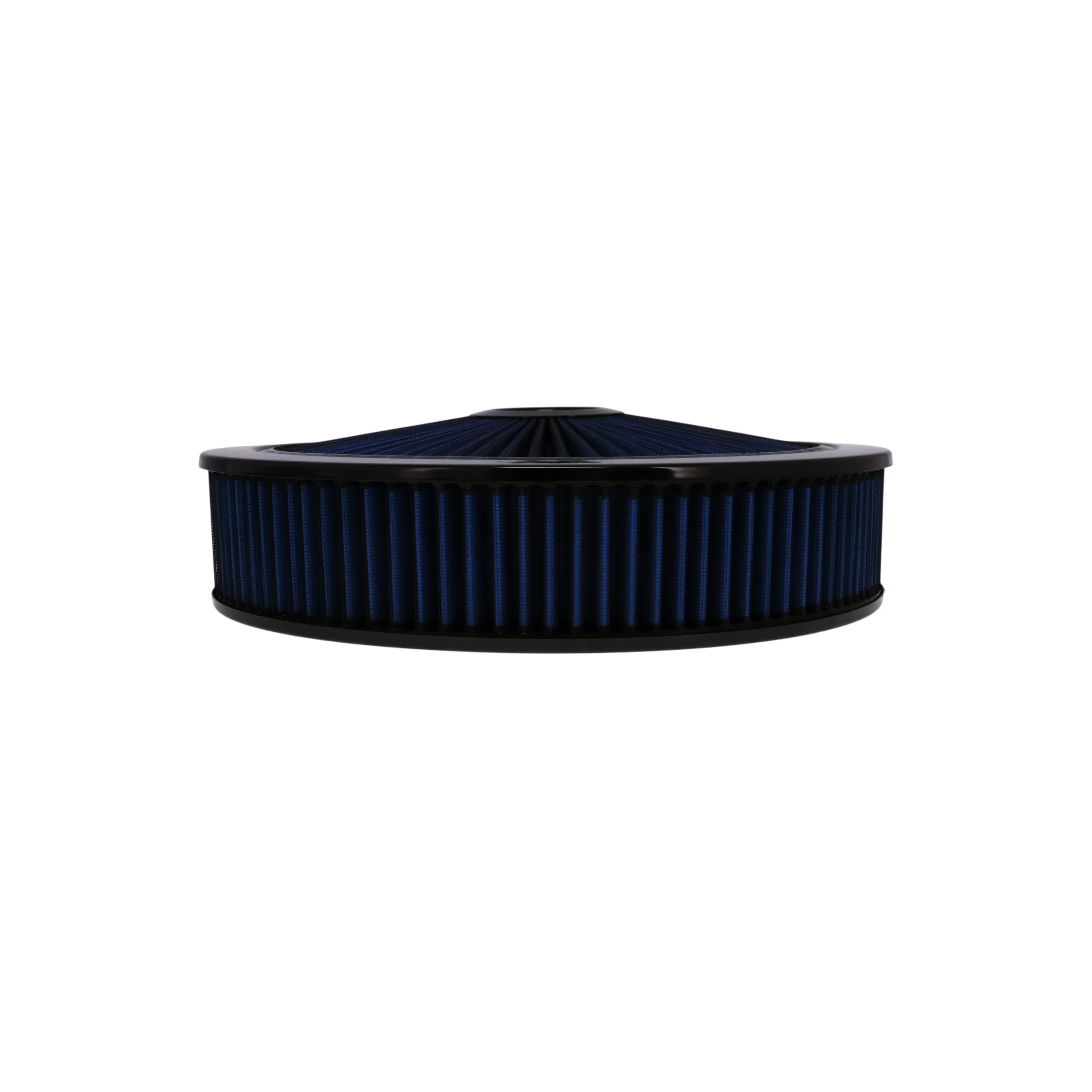 14" X 3" Round Steel Air Cleaner Kit, Blue Washable Filter, Flat Base - Black - Image 4