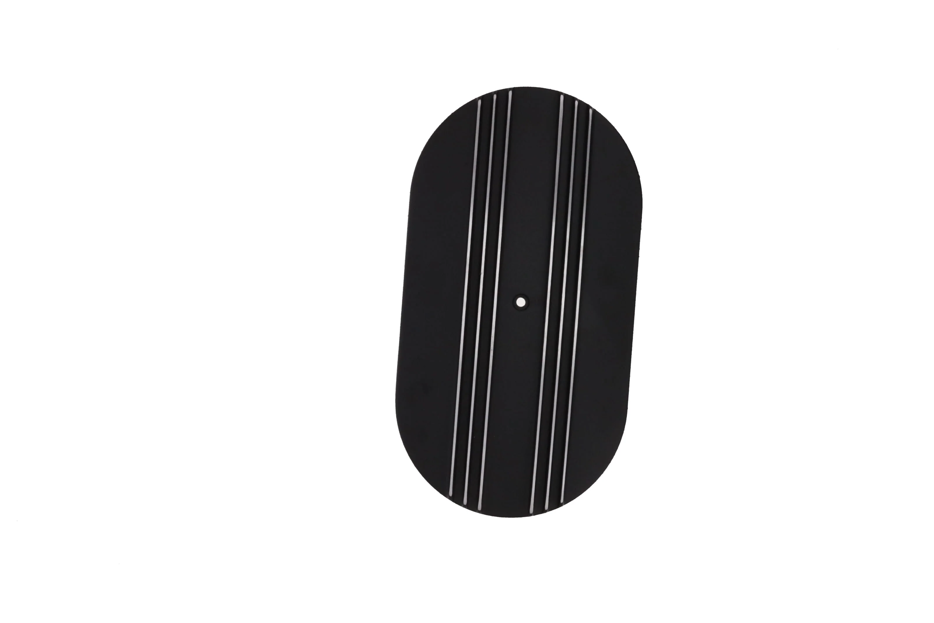 15" X 2" Center Finned Oval Aluminum Air Cleaner Kit, Paper Filter, Flat Base - Black - Image 4