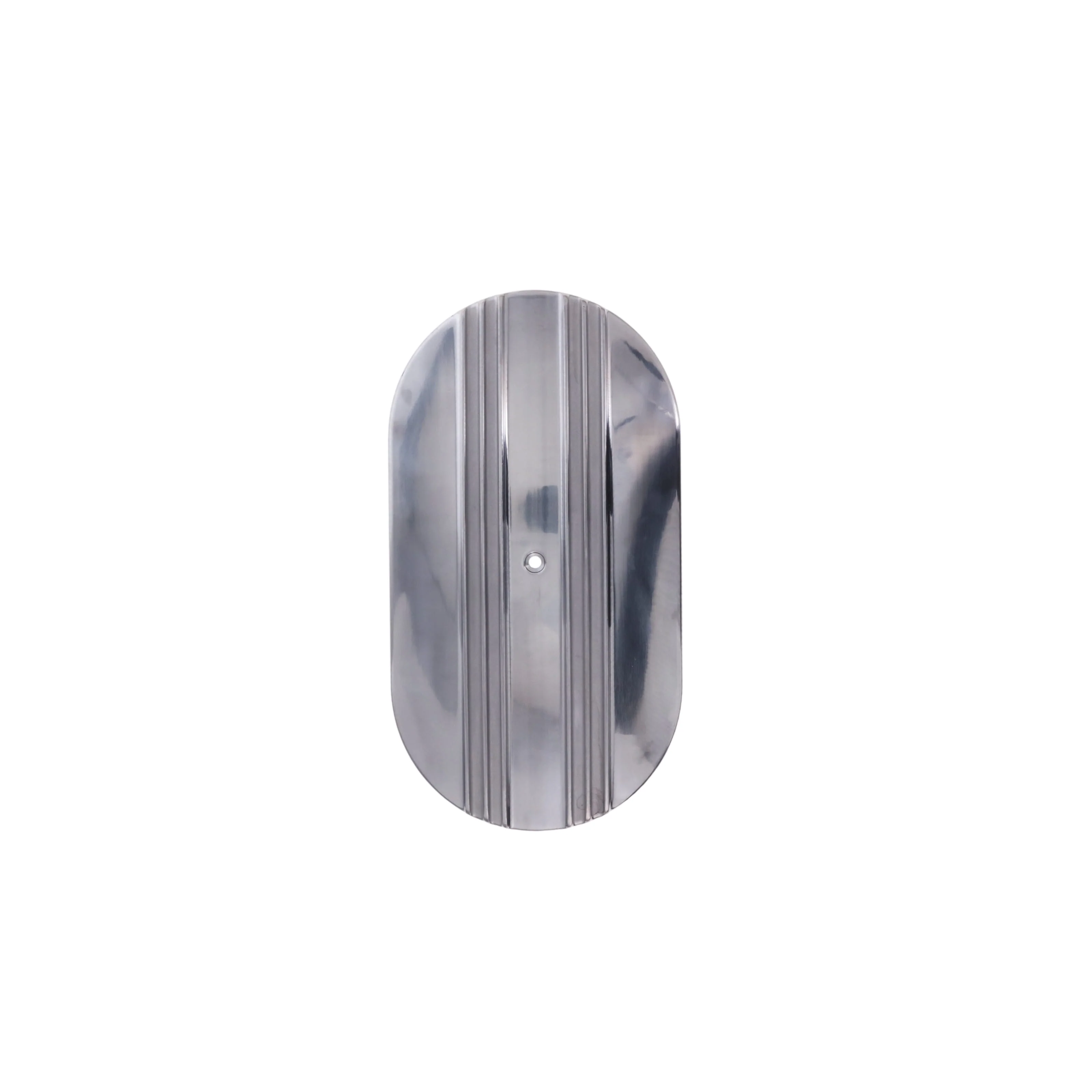 15" X 2" Center Finned Oval Aluminum Air Cleaner Kit, Paper Filter, Flat Base - Polished - Image 3