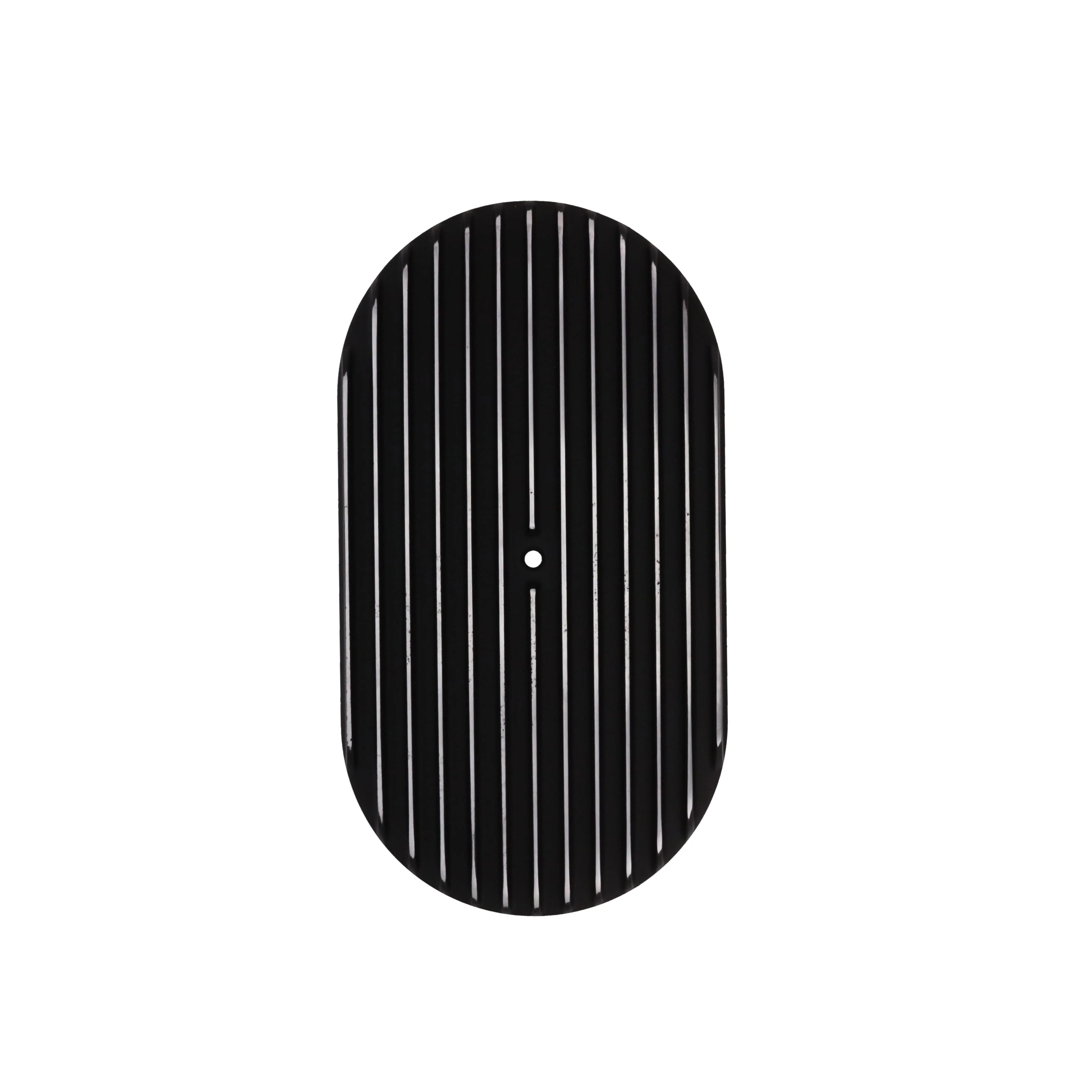15" X 2" Full Finned Oval Aluminum Air Cleaner Kit, Paper Filter, Flat Base - Black - Image 3