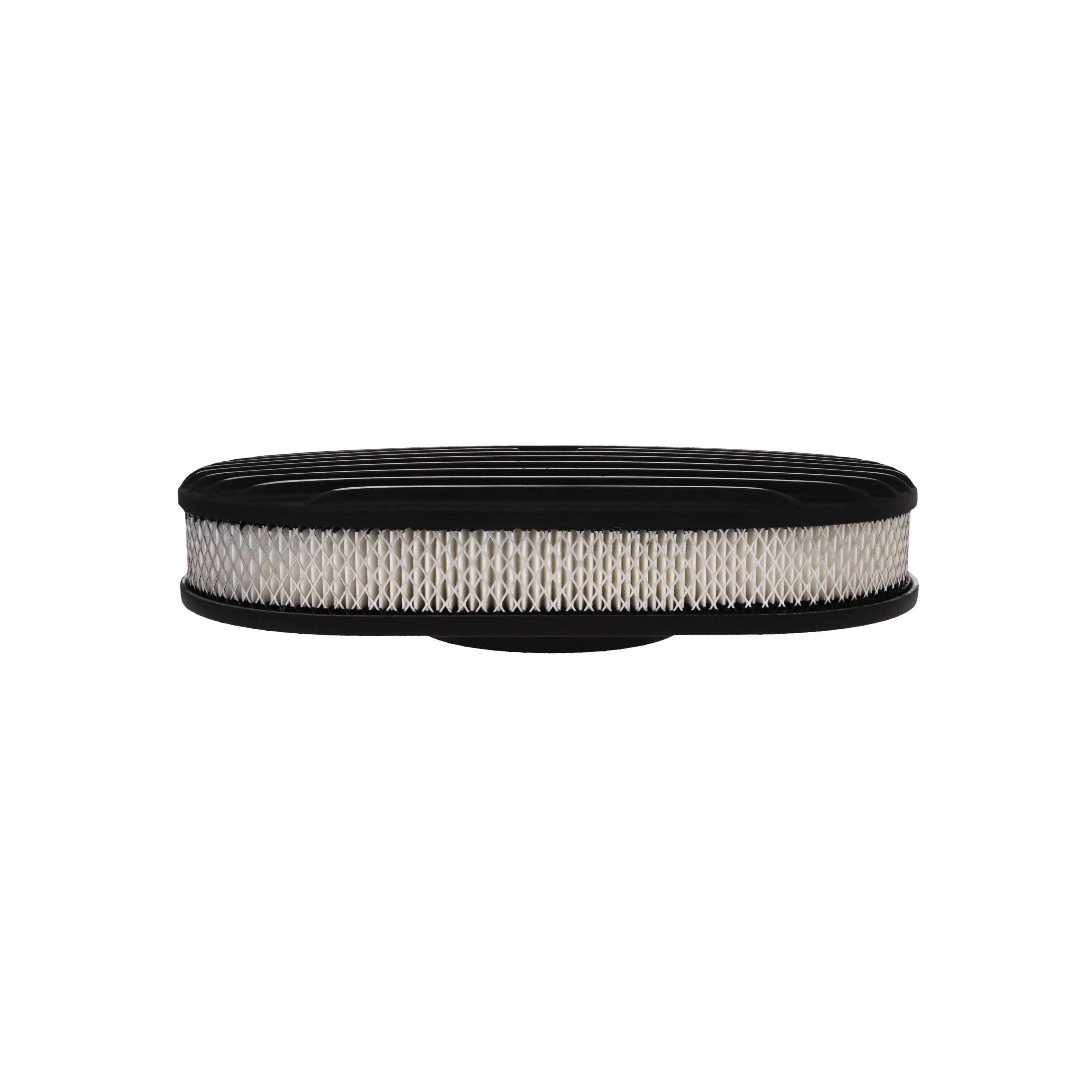 15" X 2" Full Finned Oval Aluminum Air Cleaner Kit, Paper Filter, Flat Base - Black - Image 5