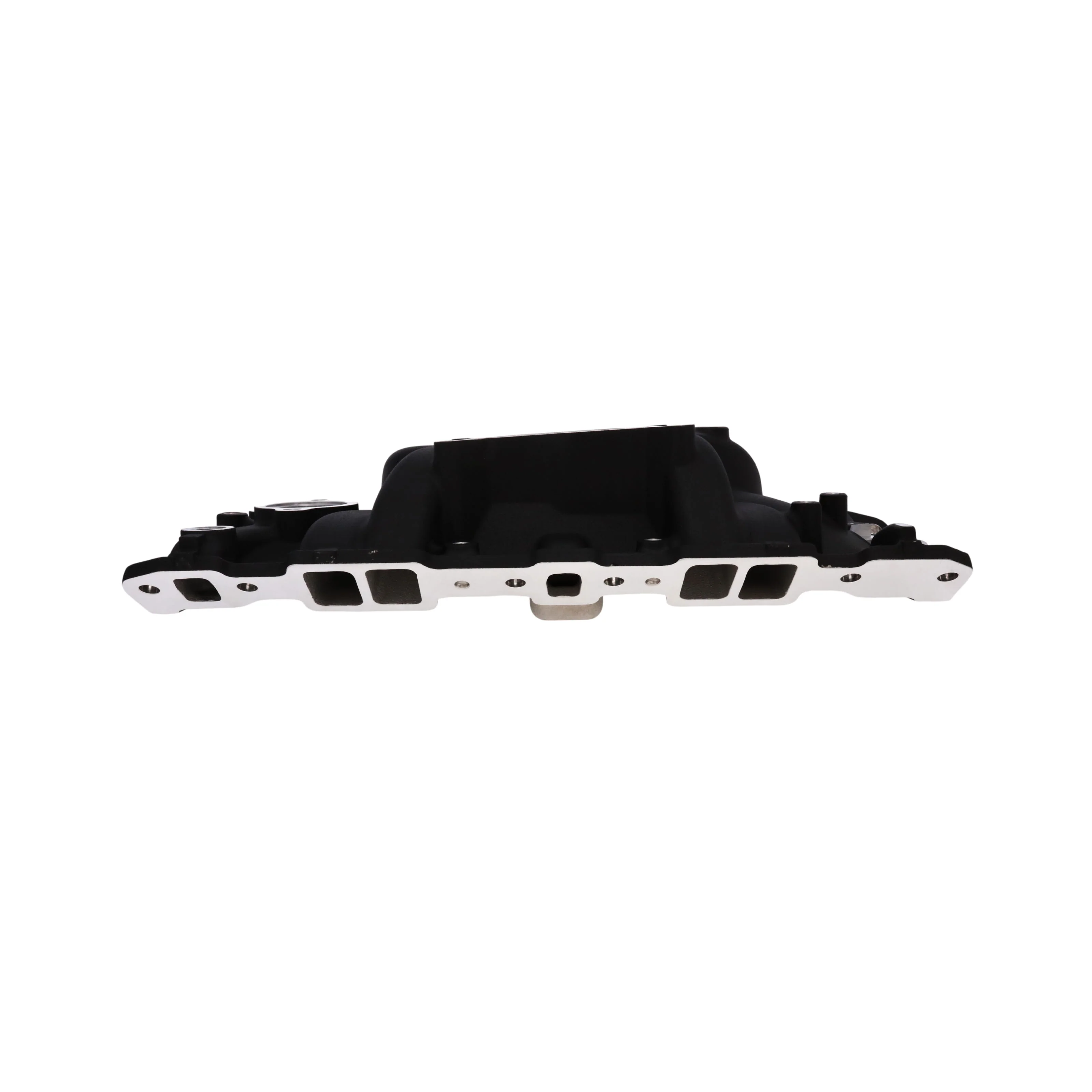 1957-1986 Chevy SB Aluminum Intake Manifold, Dual Plane, Hi-Rise - Black - Image 4