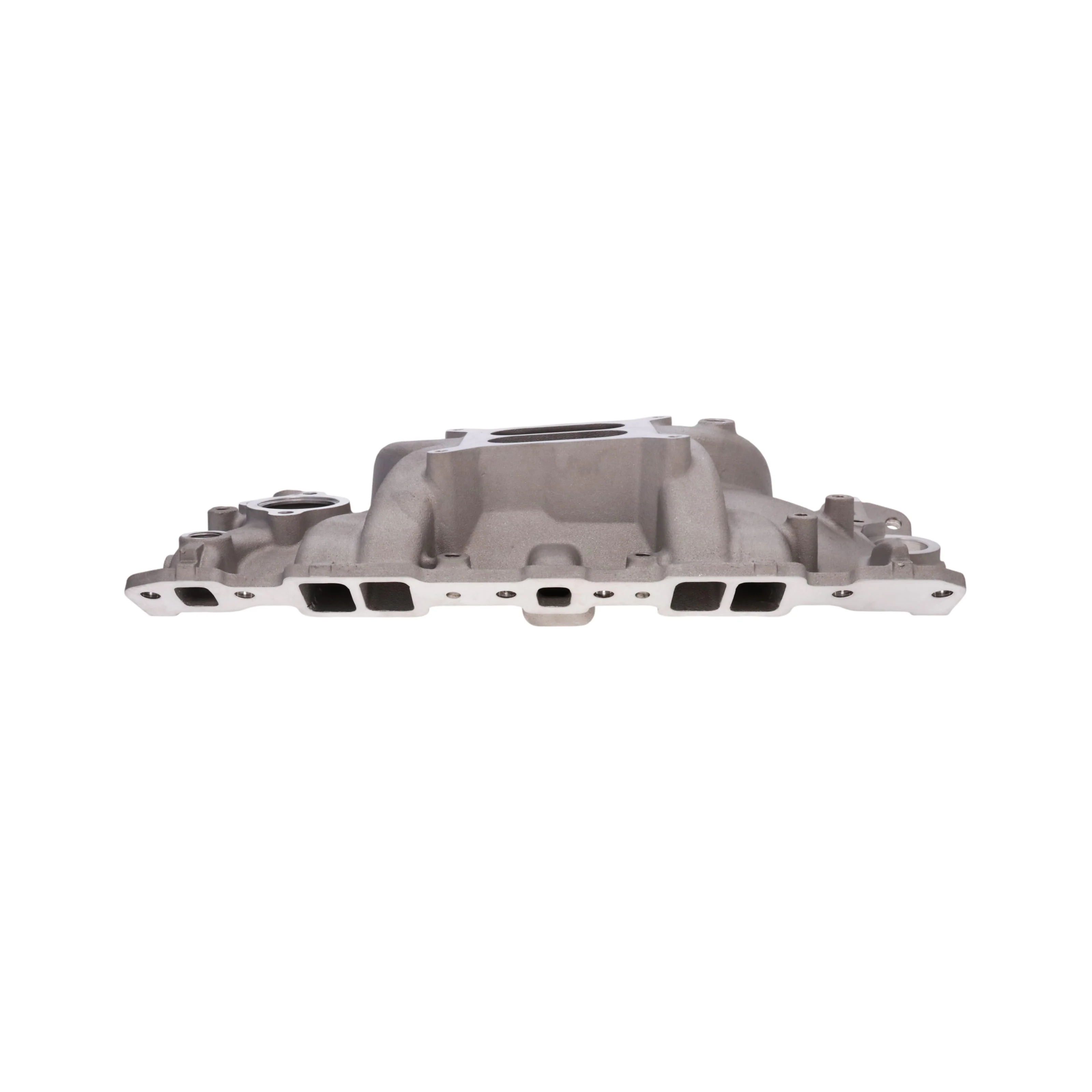 1957-1986 Chevy SB Aluminum Intake Manifold, Dual Plane, Hi-Rise - Satin - Image 5