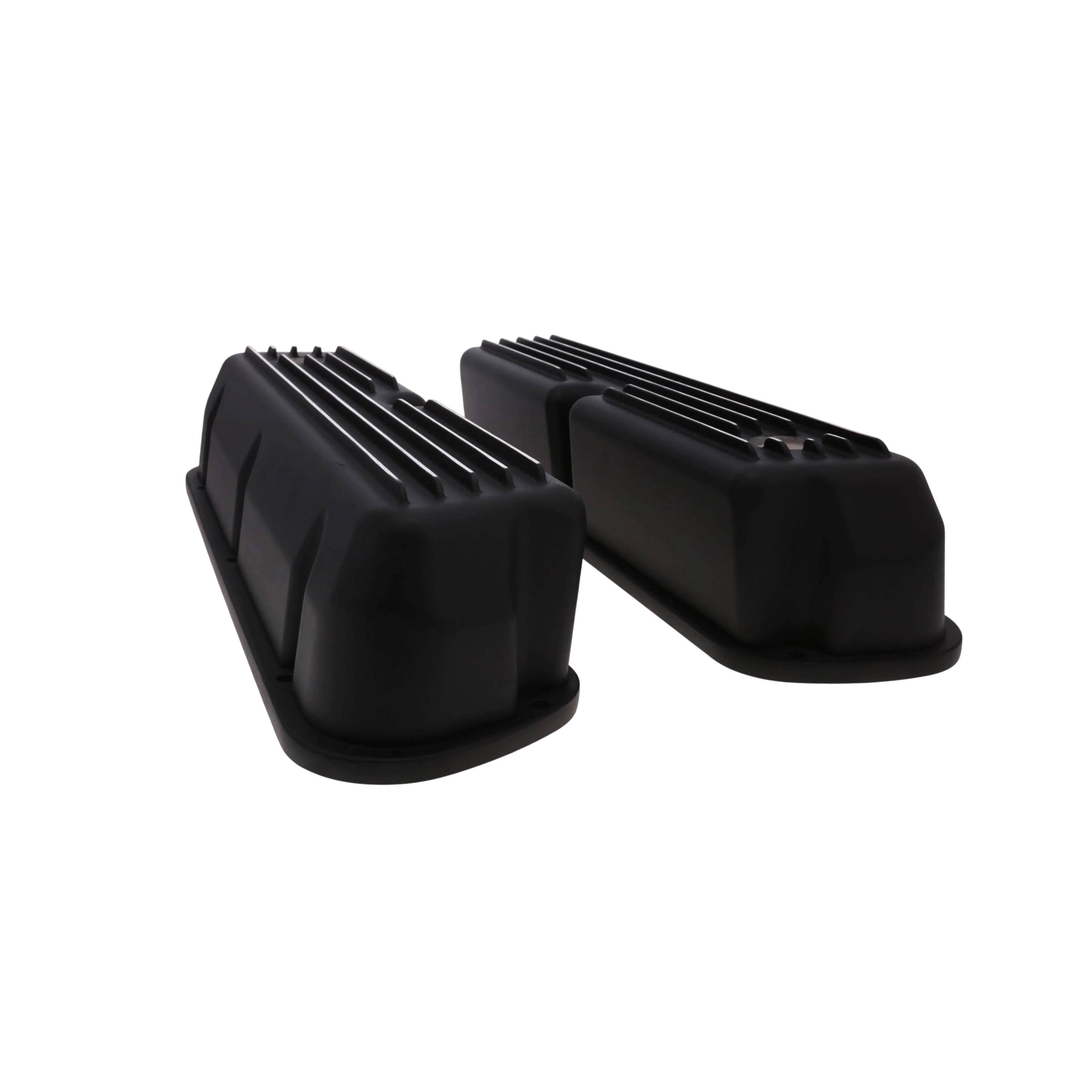 1962-2001 Ford SB 289, 351W Tall Finned Aluminum Valve Cover, 3 13/16" Ht., 1.25" Hole - Black - Image 2