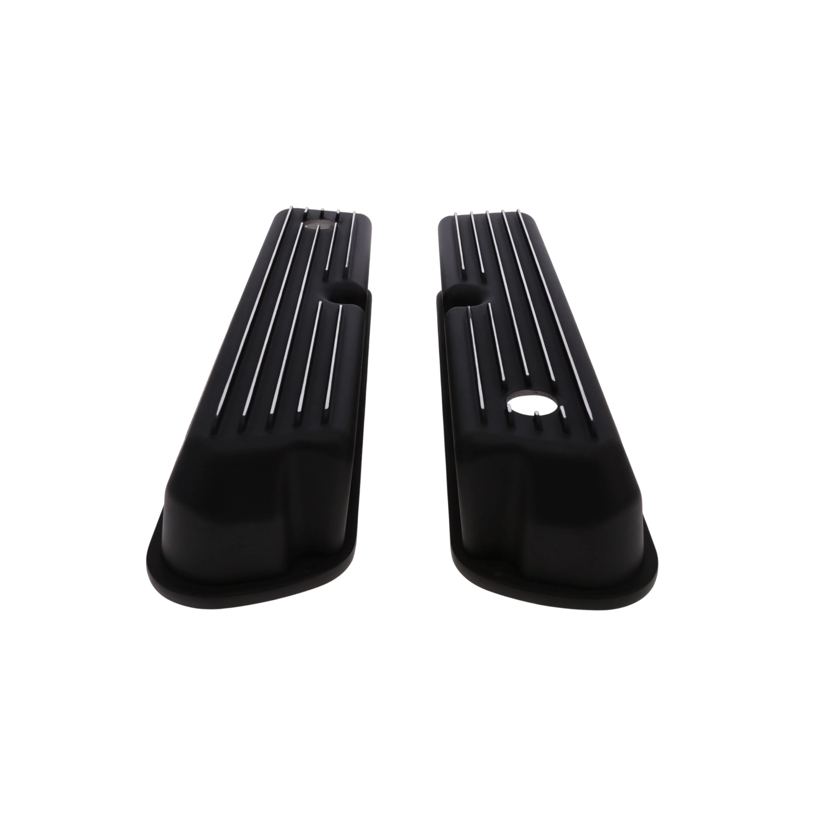 1962-2001 Ford SB 289, 351W Tall Finned Aluminum Valve Cover, 3 13/16" Ht., 1.25" Hole - Black - Image 4