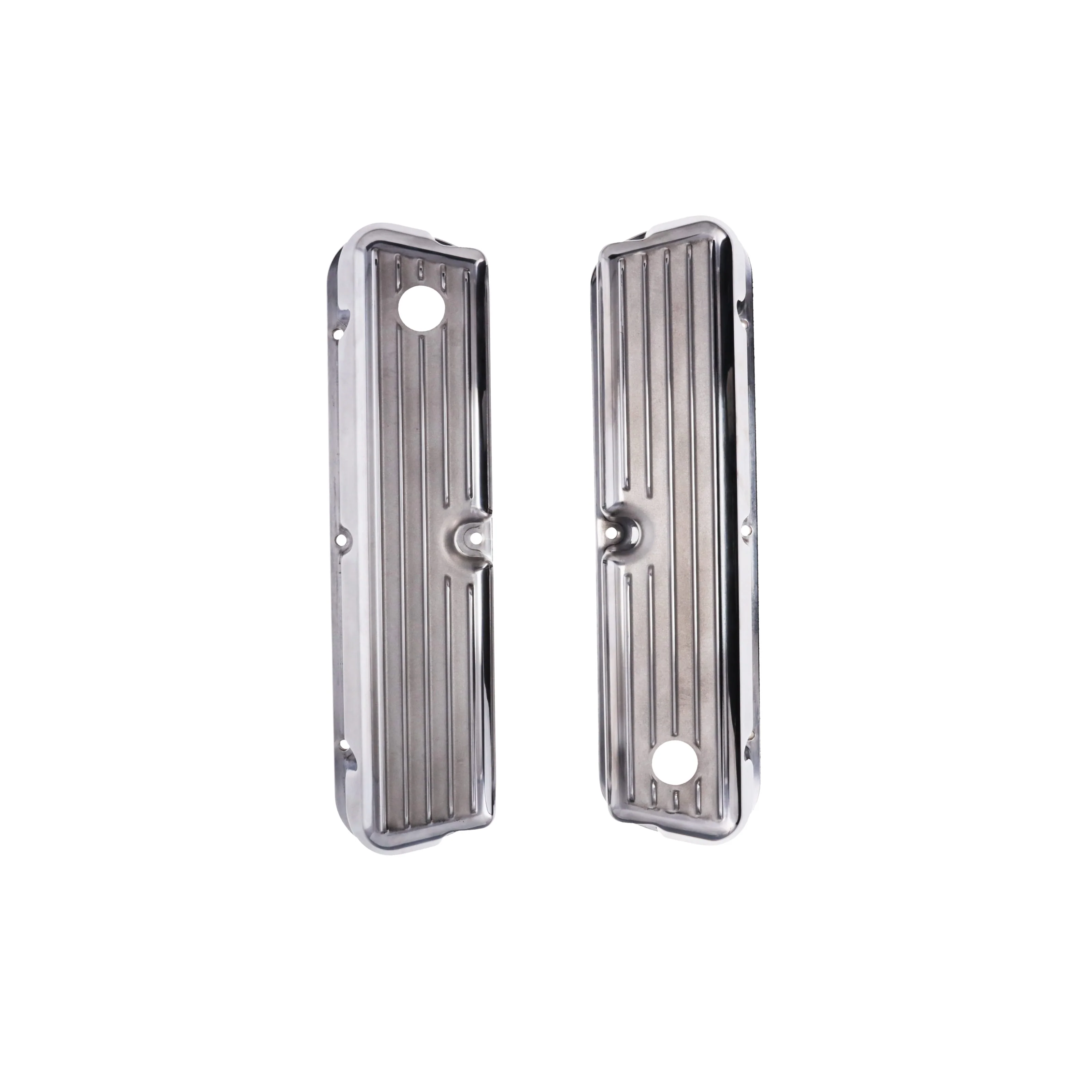 1962-2001 FORD SB 289, 351W Tall Finned Aluminum Valve Cover, 3 13/16" Ht., 1.25" Hole - Polished - Image 5