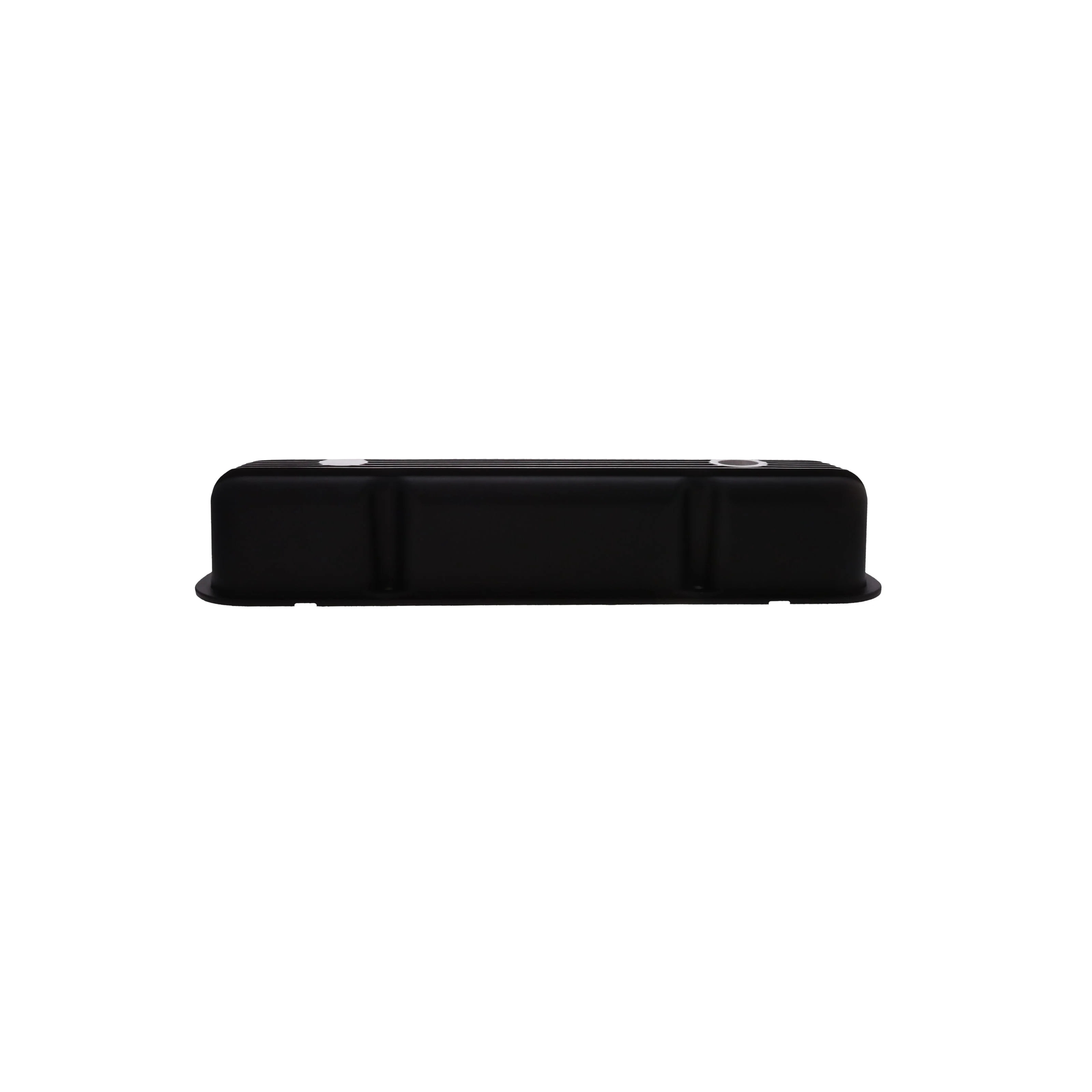 1964-1991 Mopar SB V8 Finned Aluminum Valve Covers, 3 3/4" Ex. 3 3/8" In. Ht., 1.25" Hole - Black - Image 5