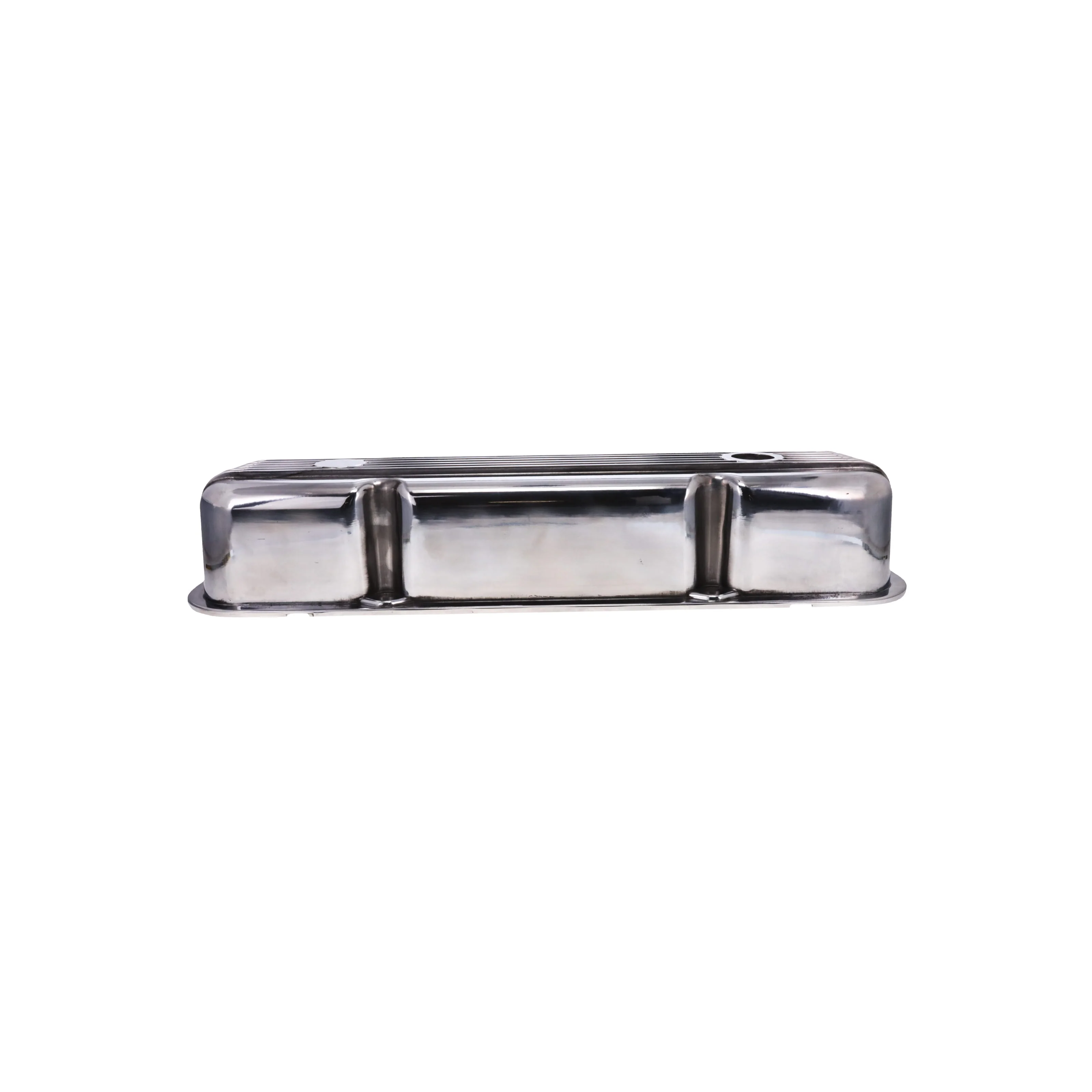 1964-1991 Mopar SB V8 Finned Aluminum Valve Covers, 3 3/4" Ex. 3 3/8" In. Ht., 1.25" Hole - Polished - Image 5
