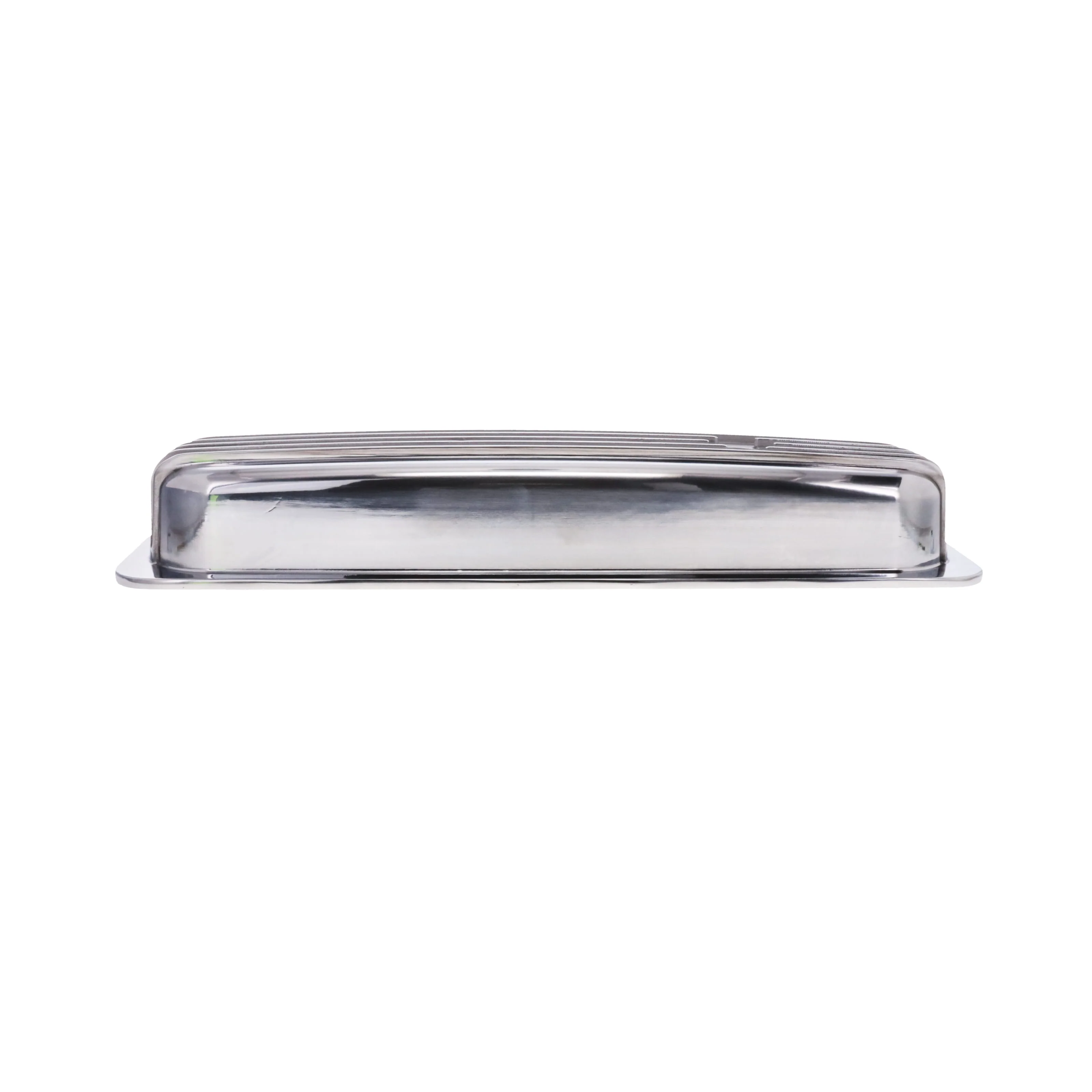 1987-2000 Chevy SB Finned Aluminum Center Bolt Valve Cover, 2 9/16" Ht., 1.25" Hole - Polished - Image 3
