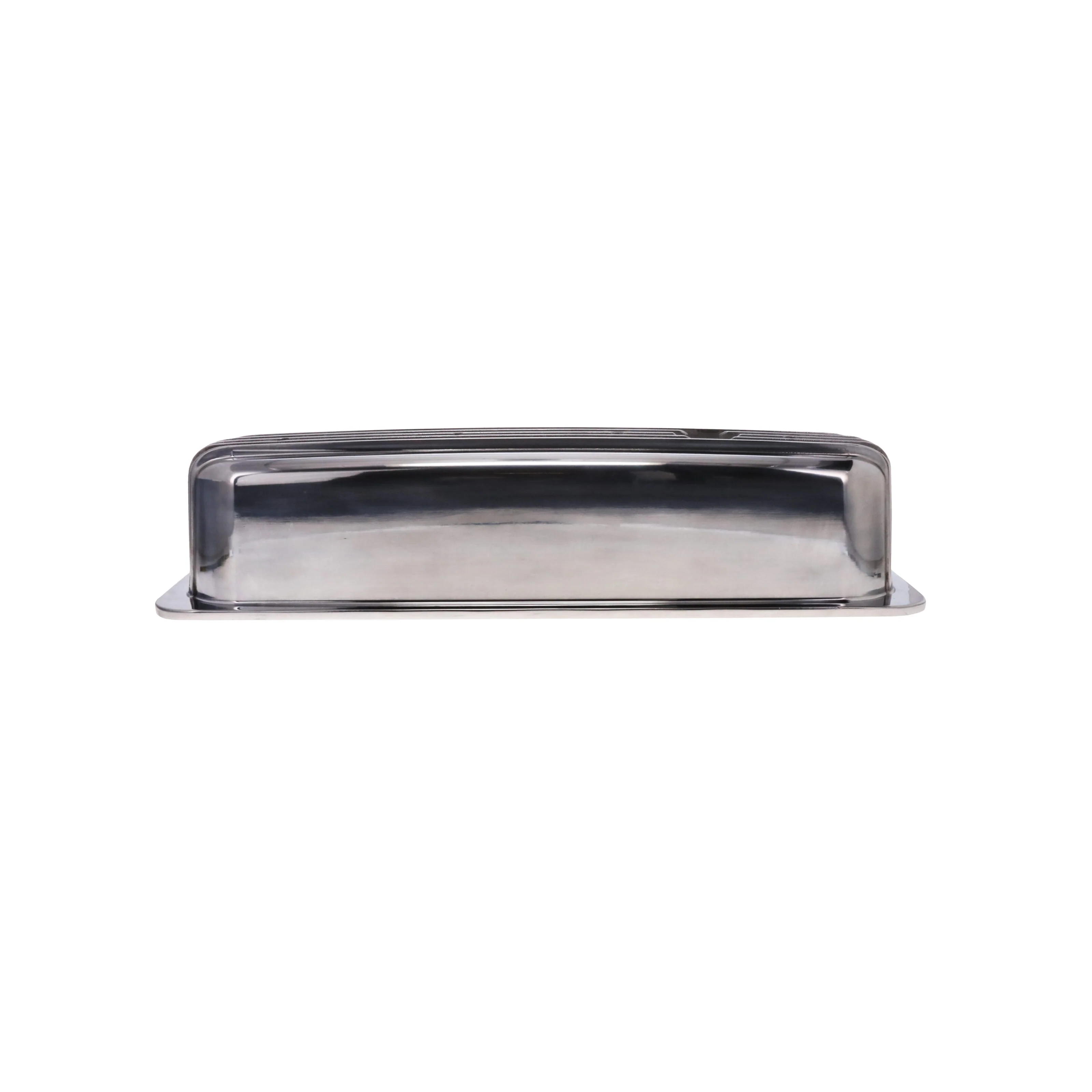 1987-2000 Chevy SB Finned Aluminum Center Bolt Valve Cover, 3 11/16" Ht., 1.25" Hole, Polished - Image 5