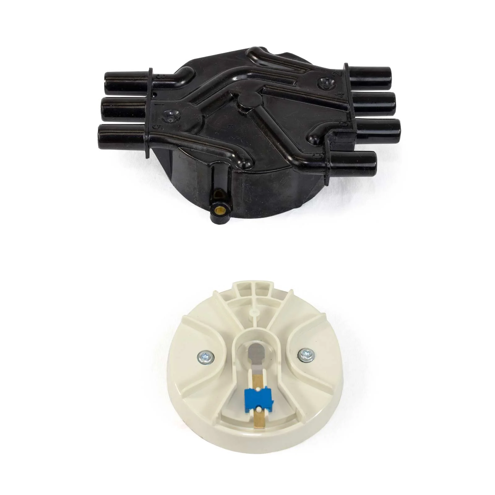 Black V6 Vortec Distributor Female Cap and Rotor Kit
