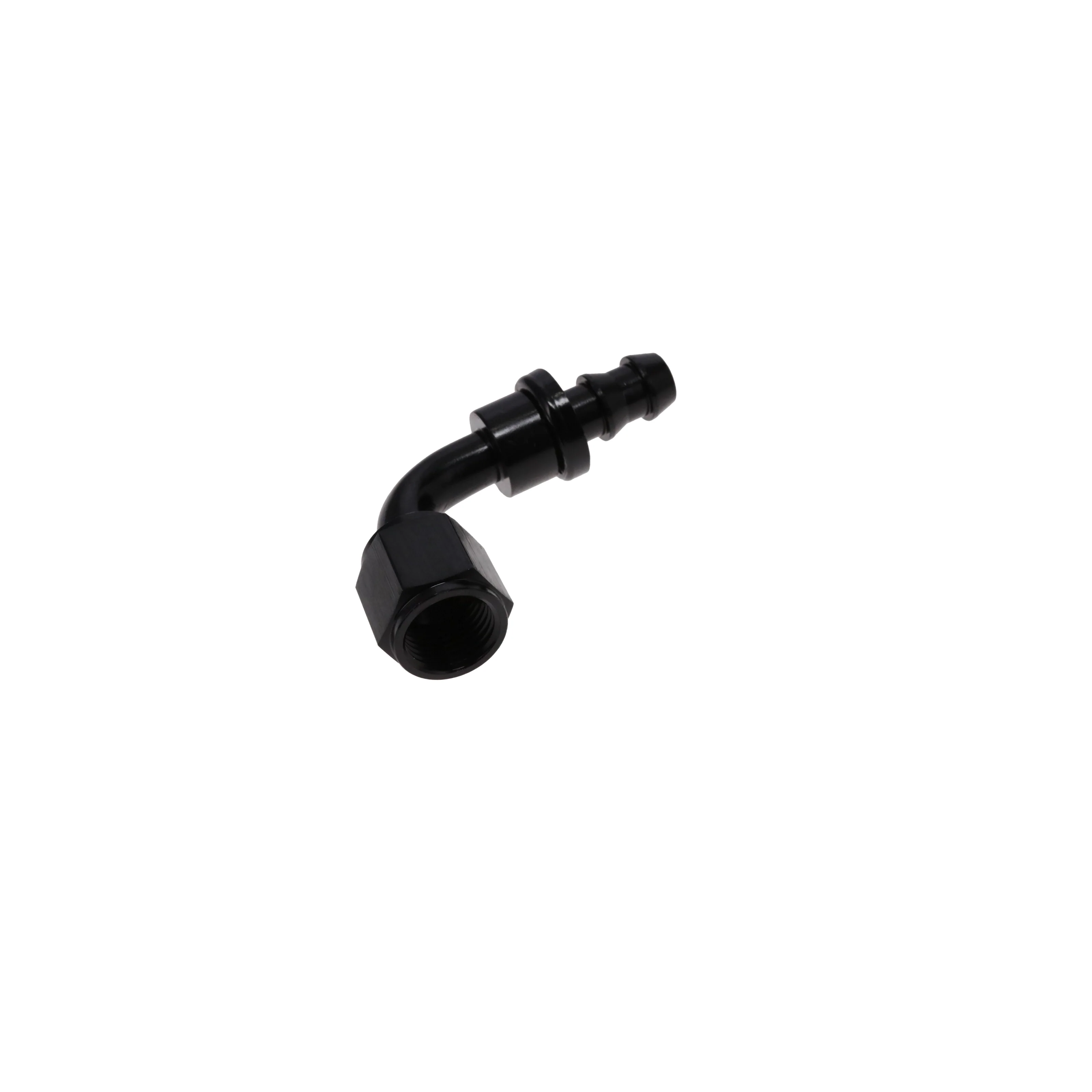 -6AN Female Swivel to 3/8 in. Push-on 90 Degree Fuel Hose End Adapter Fitting - Image 2
