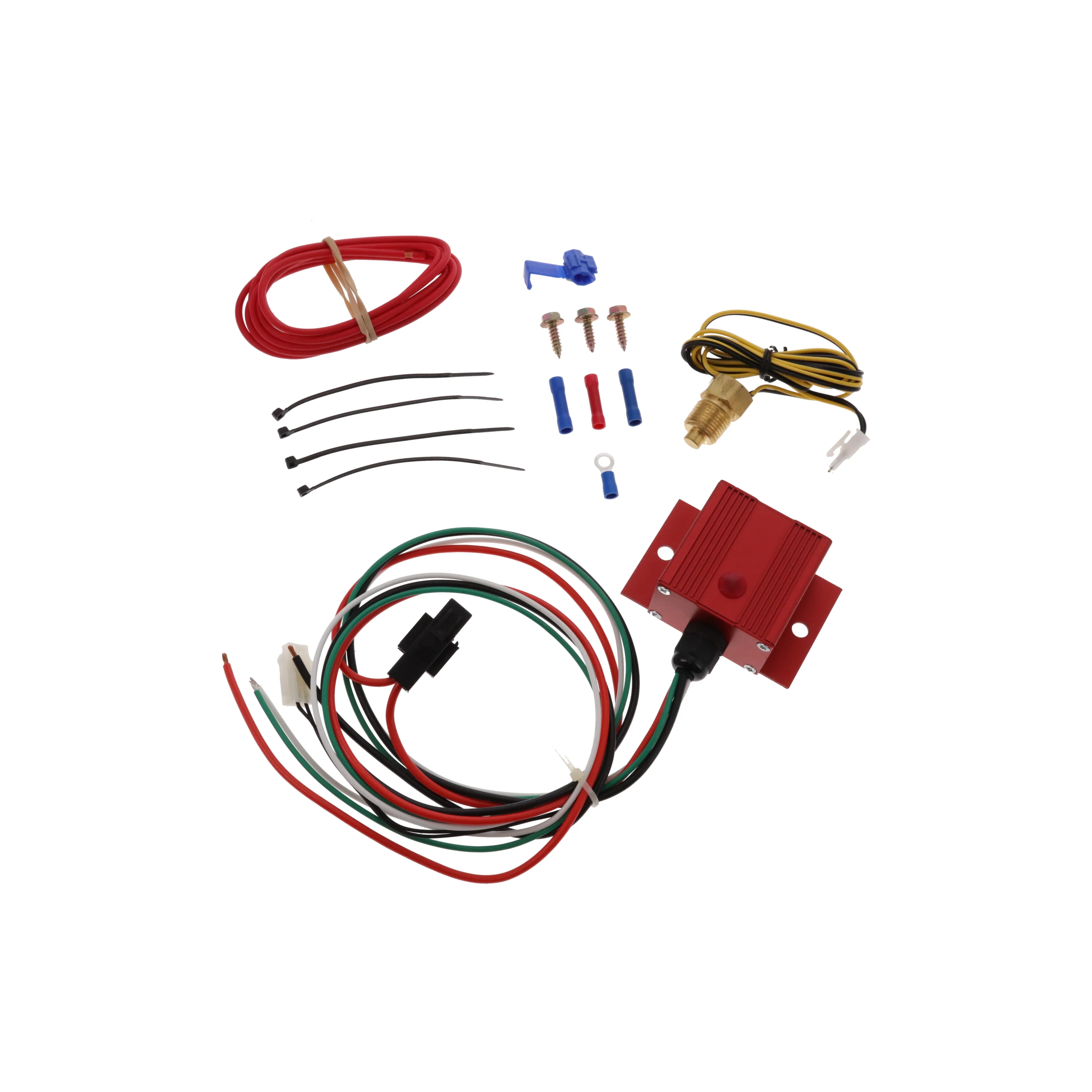 Adjustable Electric Fan Controller Kit with Thread-in Thermostat 150° - 240° - Red - Image 2