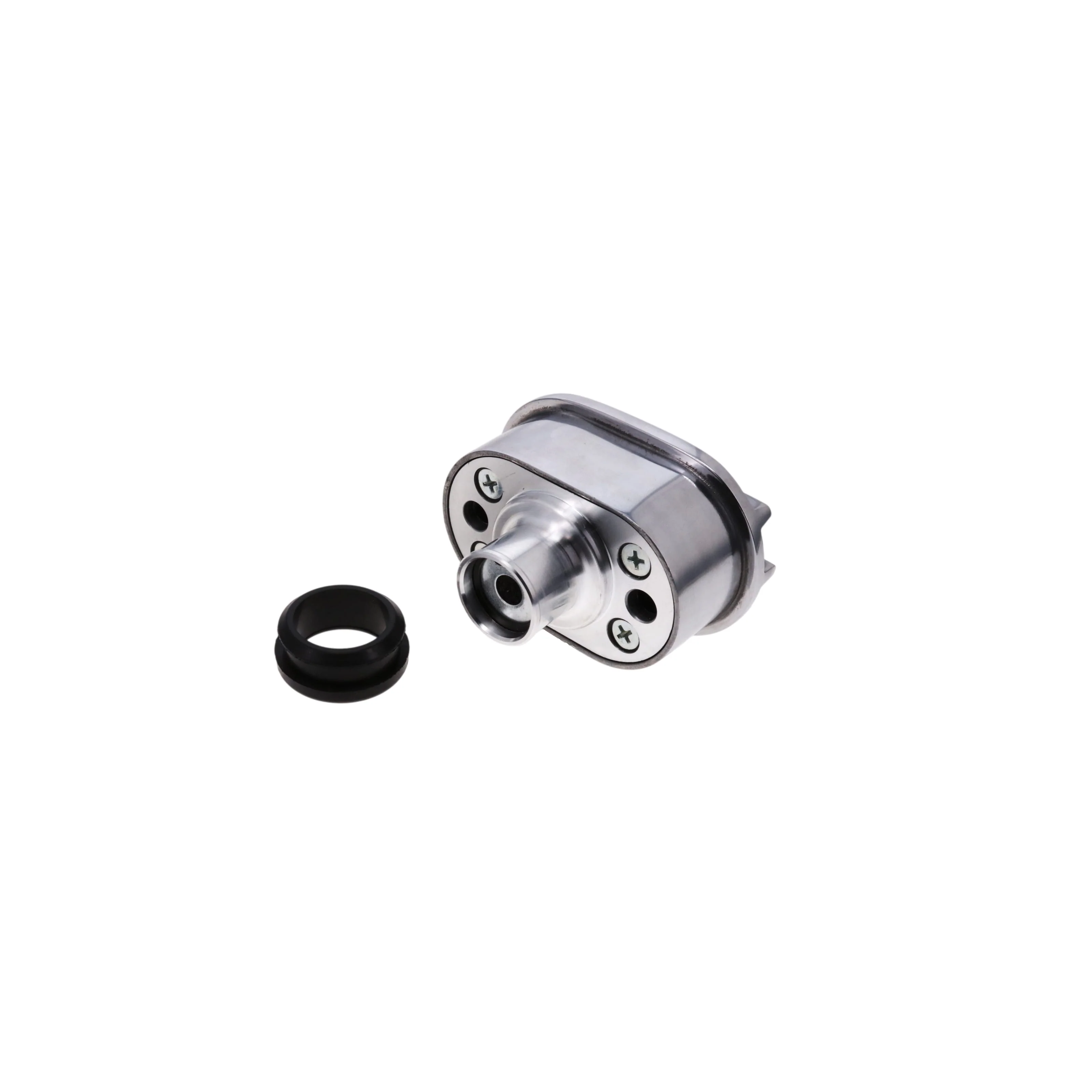 Aluminum Breather Cap, Push-In Oval Finned - Polished - Image 2