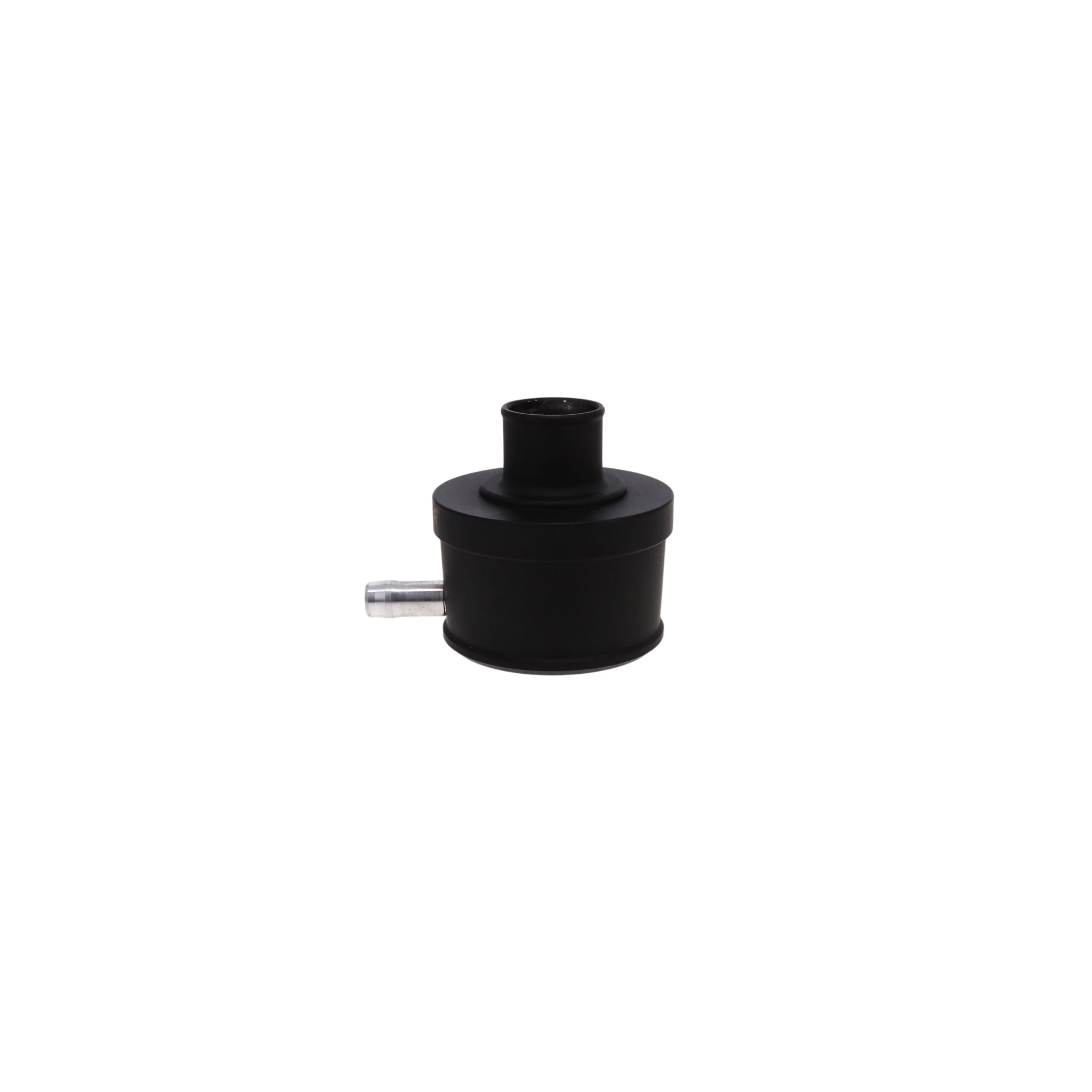 Aluminum Breather Cap, Push-In with Tube Ball-Milled - Black - Image 3