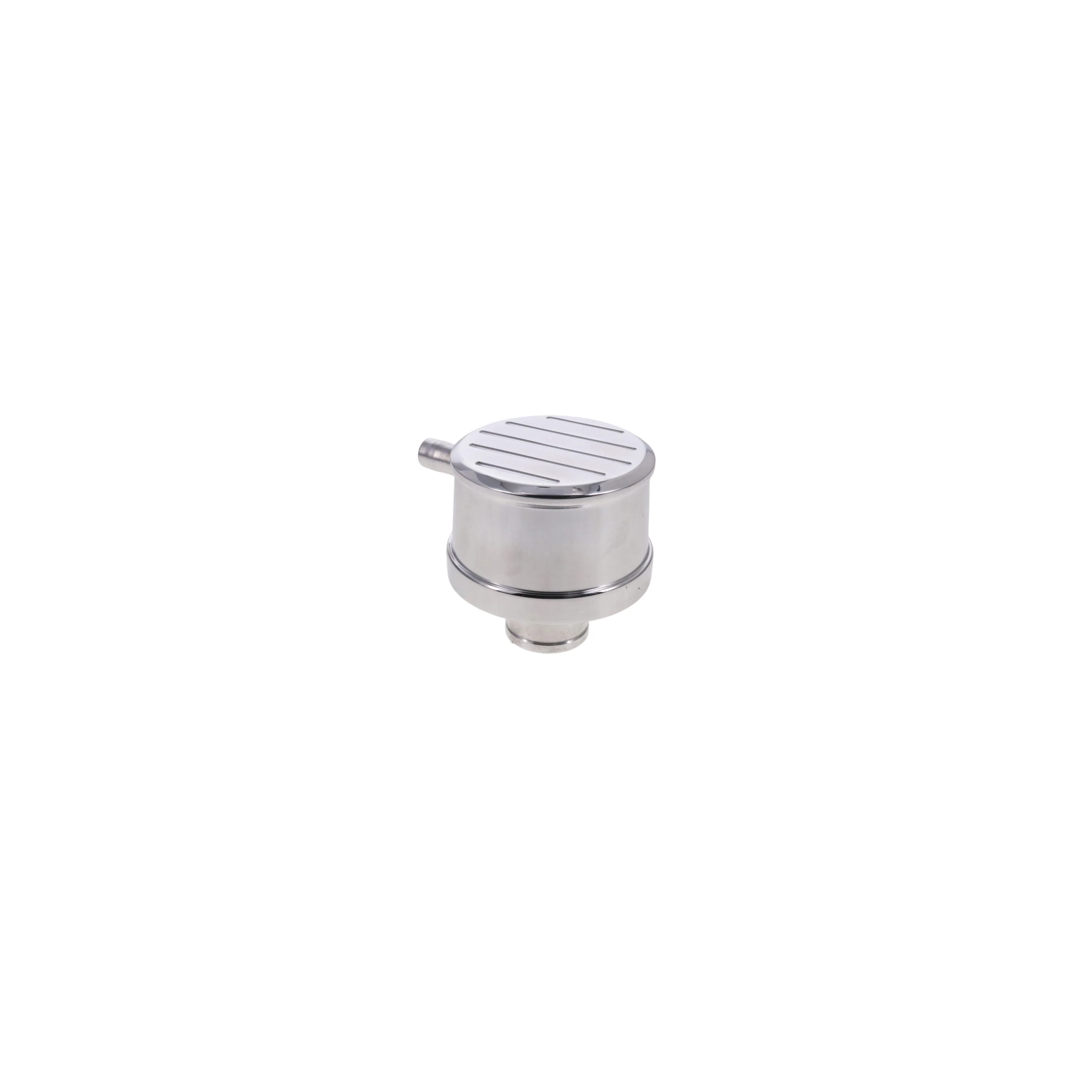 Aluminum Breather Cap, Push-In with Tube Ball-Milled - Polished - Image 4