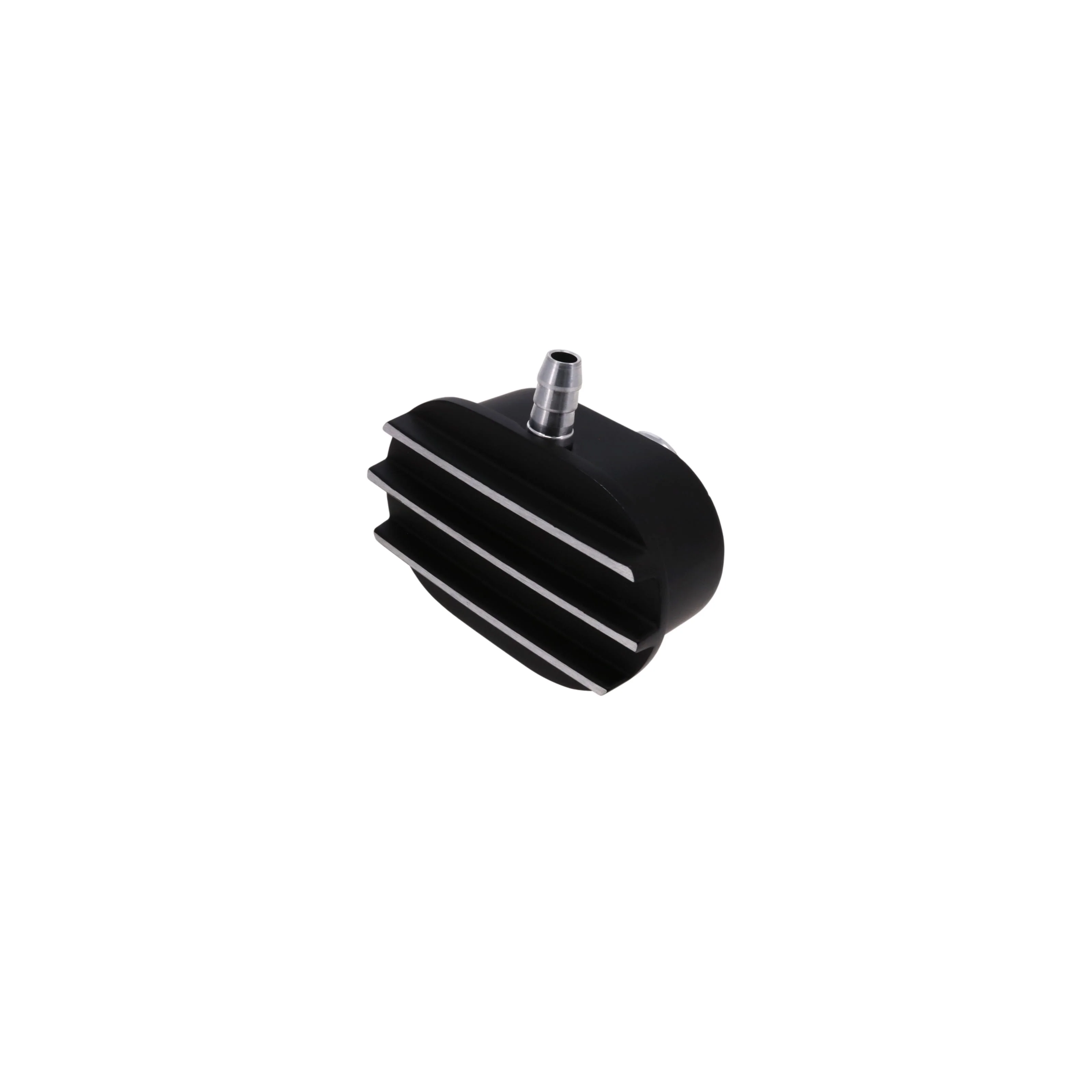 Aluminum Breather Cap, Push-In with Tube Oval Finned - Black - Image 3