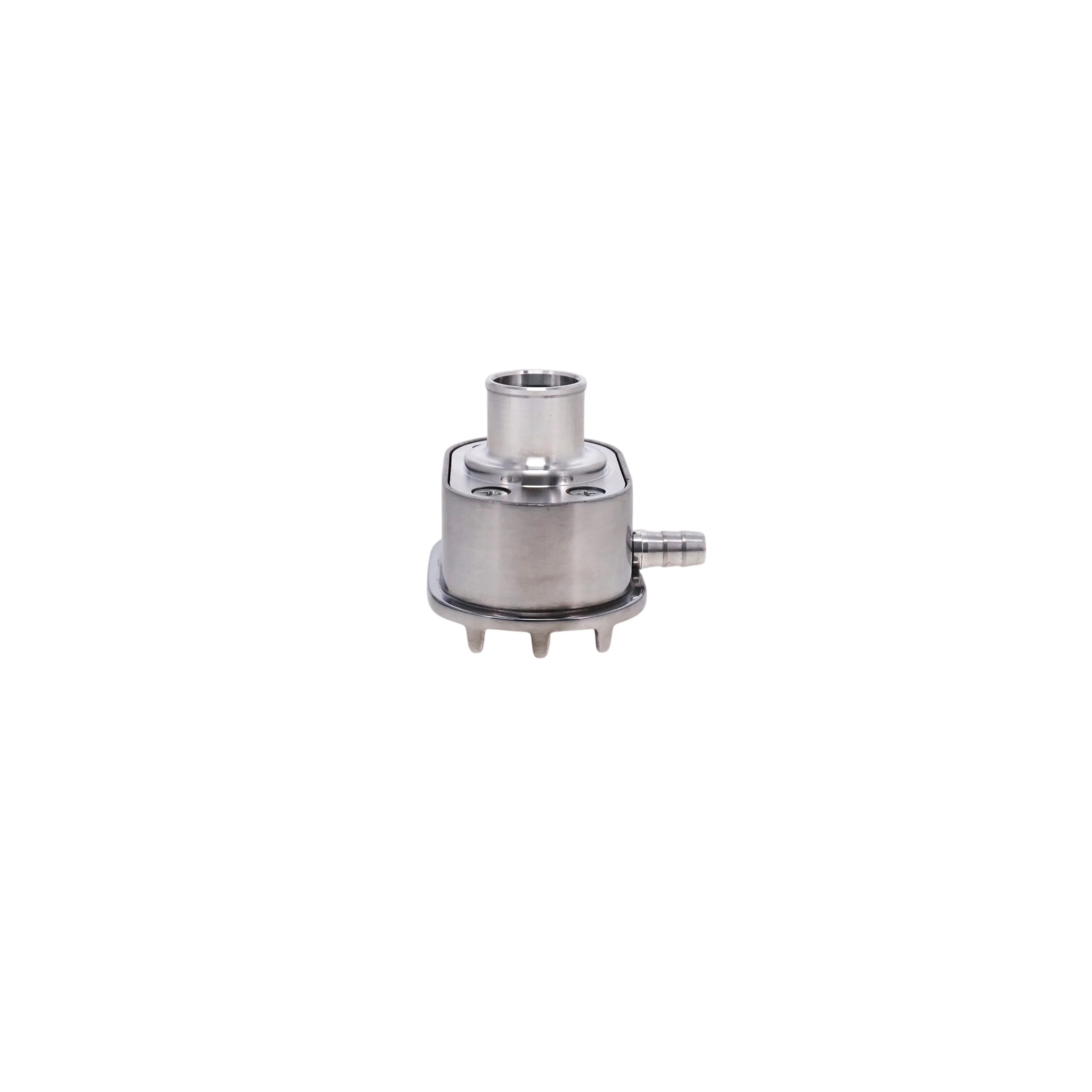 Aluminum Breather Cap, Push-In with Tube Oval Finned - Polished - Image 4