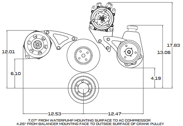 Big Block Chrysler Serpentine Conversion, Alternator Only - Polished - Image 4