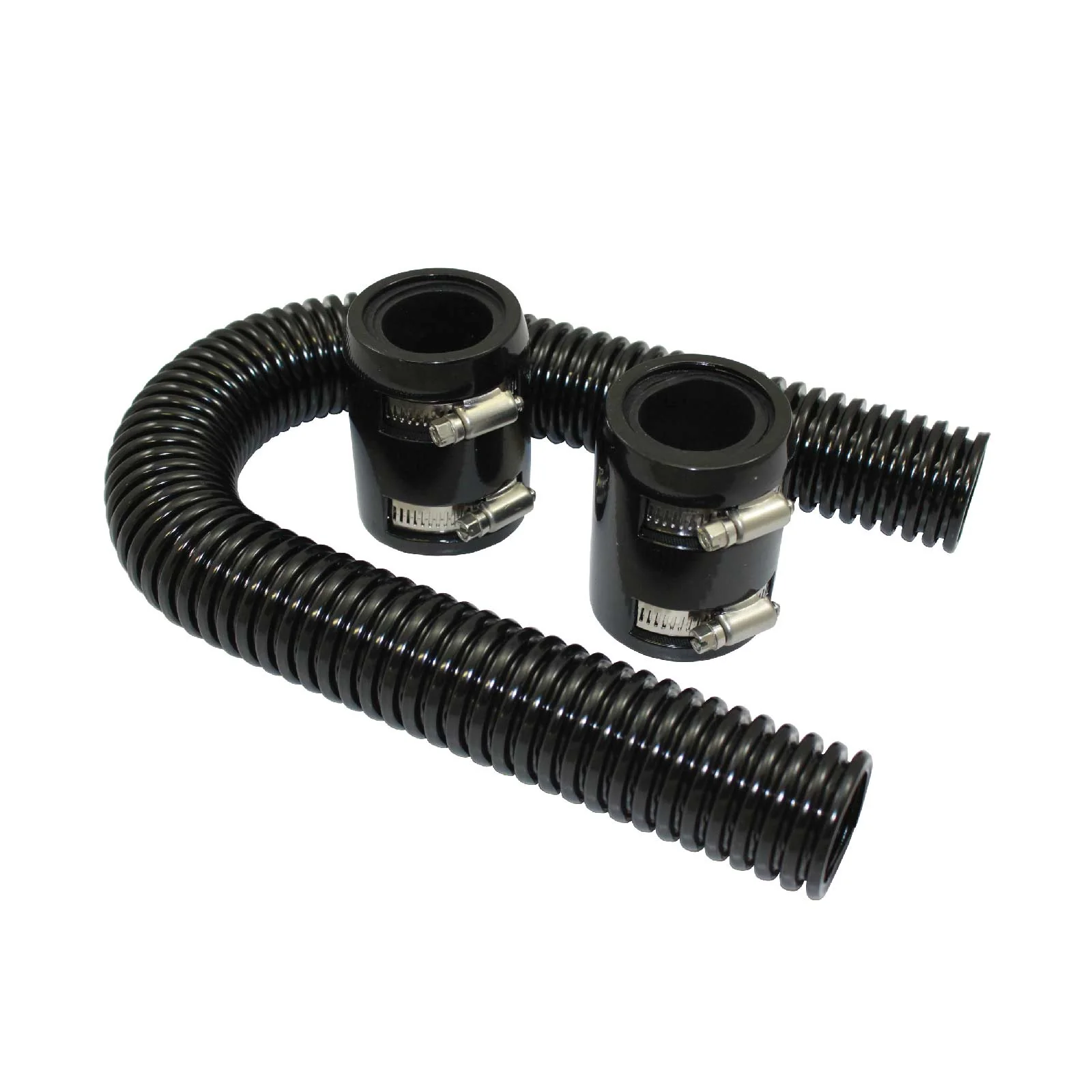 Black Stainless Steel Flexible Radiator Hose Kit - 24 Inches