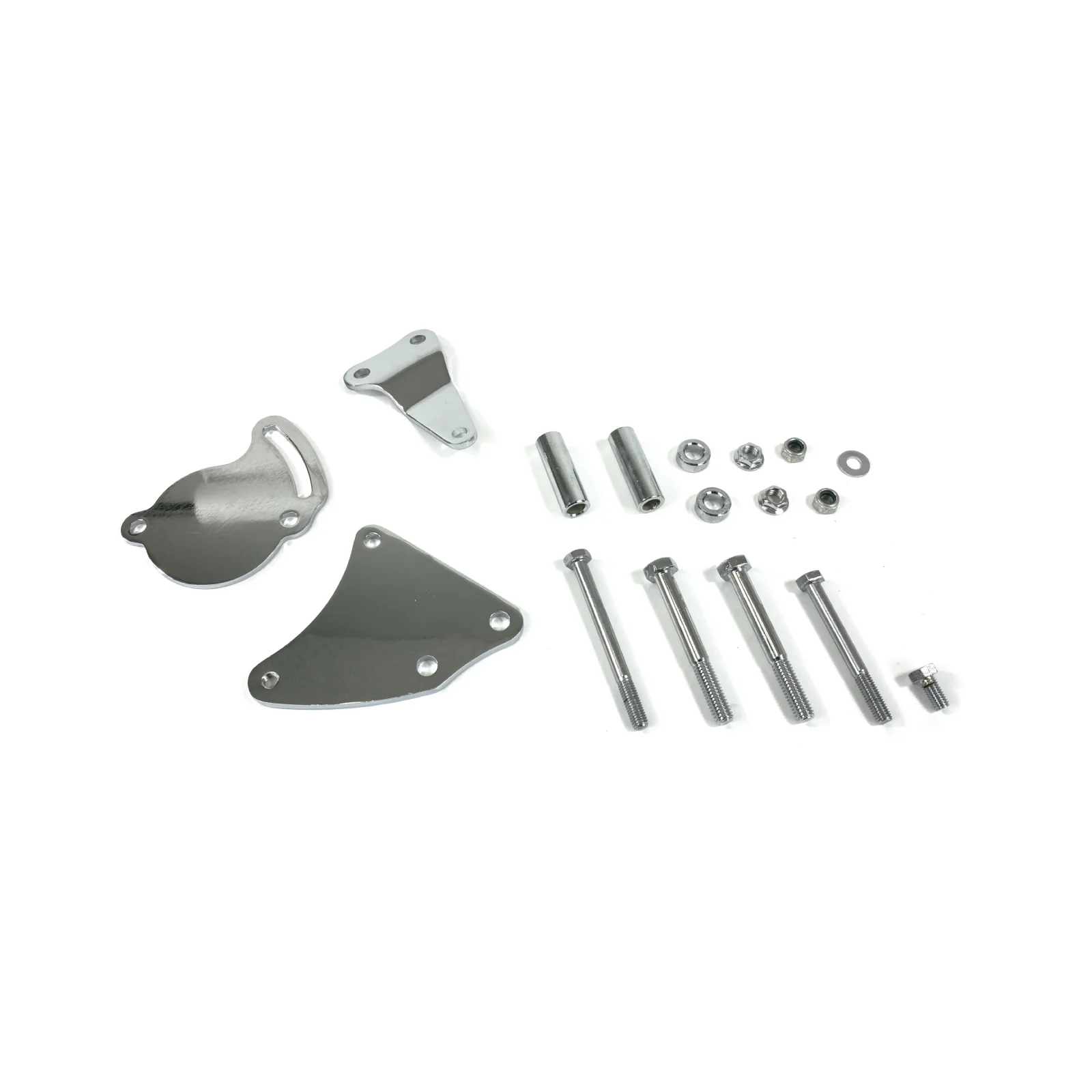 Chevrolet Small Block Short Water Pump Type II Power Steering Bracket - Chrome - Image 2