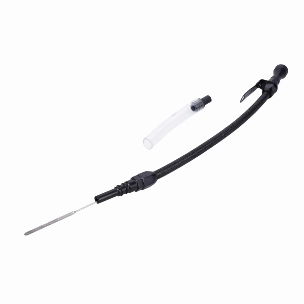 Chevy Big Block 1965-1995 Braided Stainless Steel Engine Oil Dipstick - Black