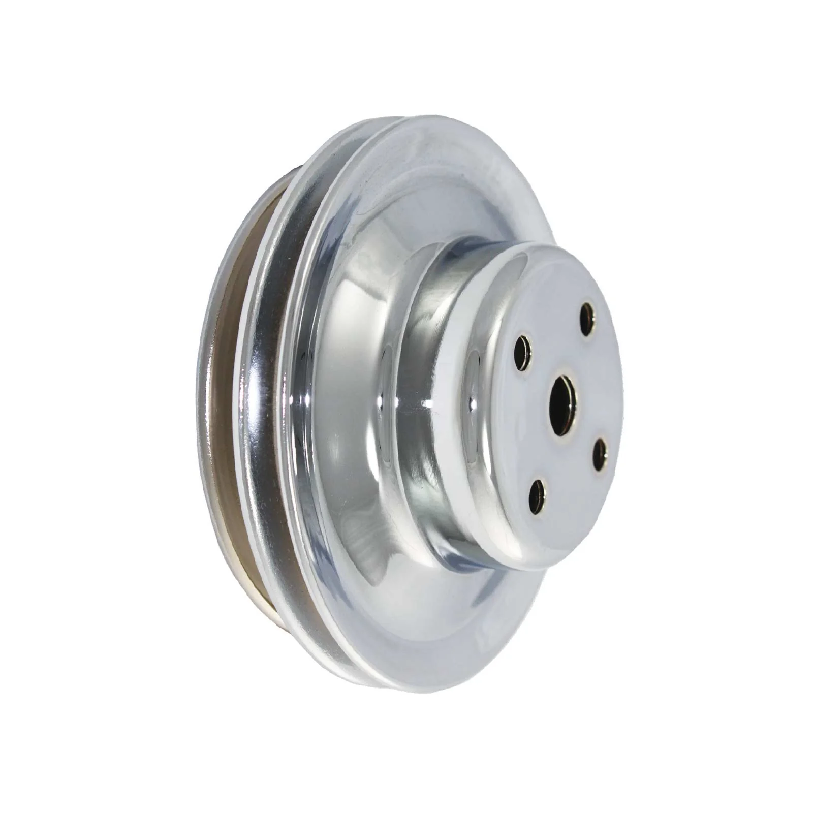 Chevy Big Block Double-Groove Steel Long Water Pump Pulley - Chrome