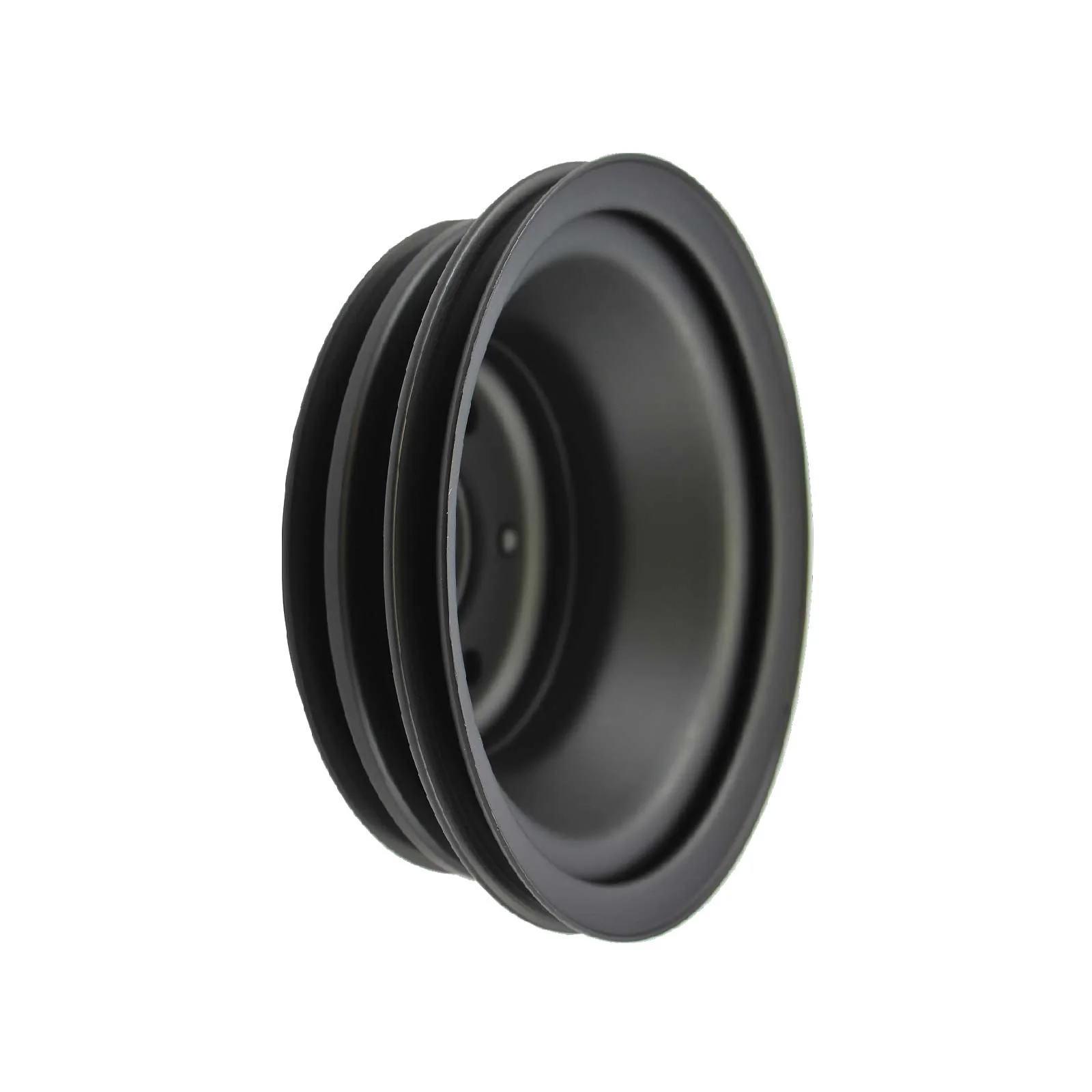 Chevy Big Block Long Water Pump Triple-Groove Steel Crankshaft Pulley - Black