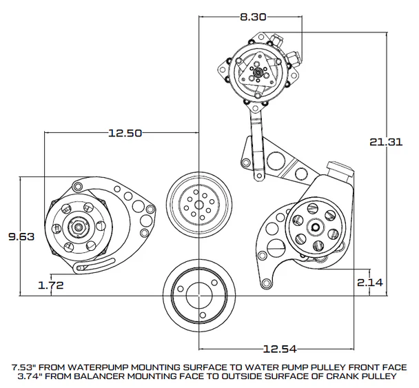 Chevy Big Block Serpentine Conversion Kit - Alternator Only, Long Water Pump - Black - Image 4