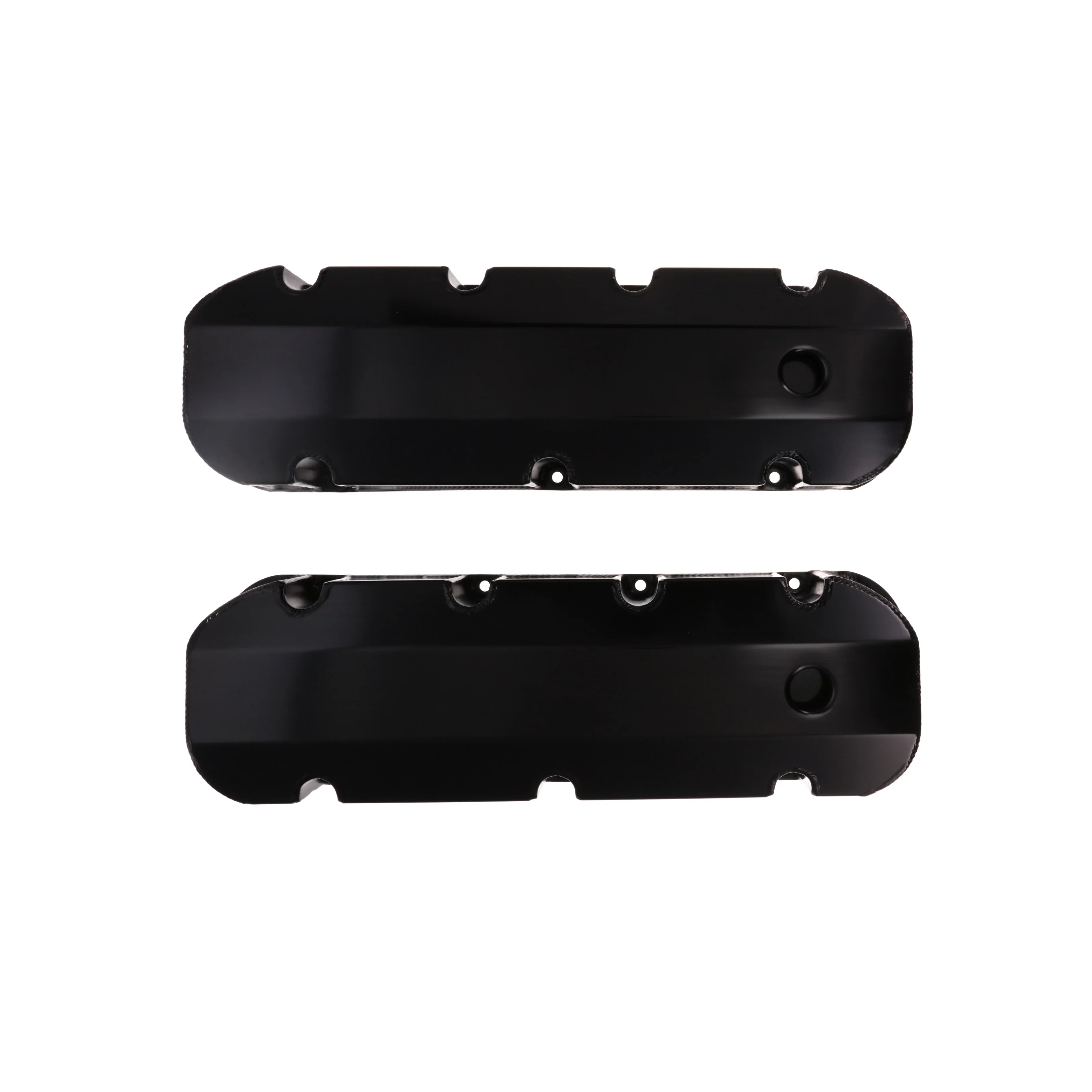 Chevy Big Block Short Bolt Fabricated Aluminum Valve Covers with Breather Holes - Black - Image 2