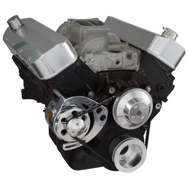 Chevy Big Block V-Belt System - Alternator Only, LWP - Polished - Image 3