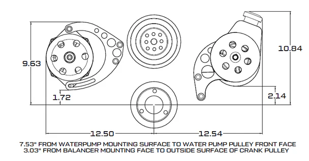 Chevy Big Block V-Belt System - Alternator Only, LWP - Polished - Image 4