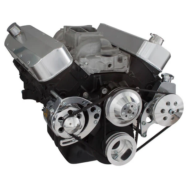 Chevy Big Block V-Belt System - Power Steering LWP - Polished - Image 3