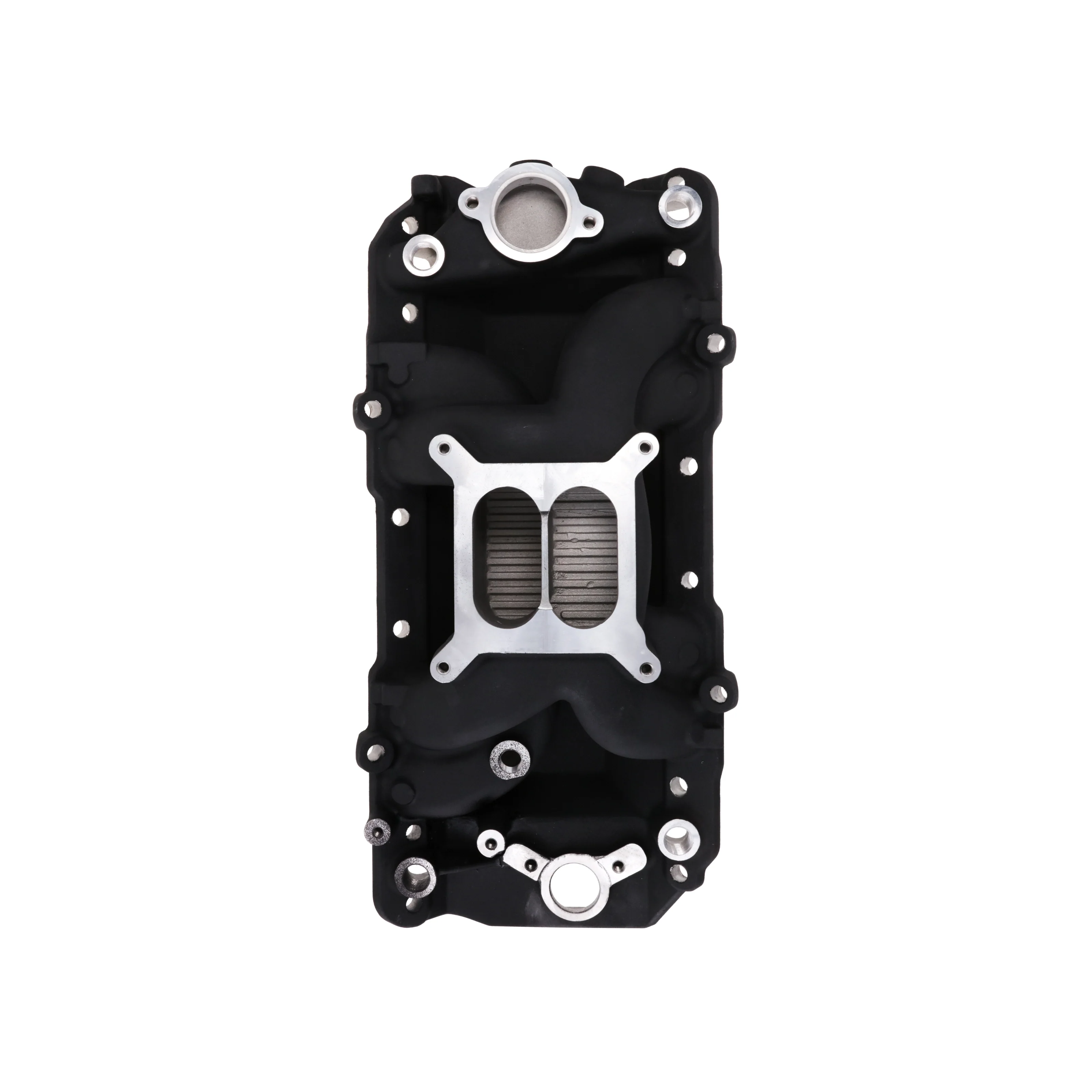 Chevy Big Block V8 Dual Plane Aluminum Intake Manifold - Black - Image 3