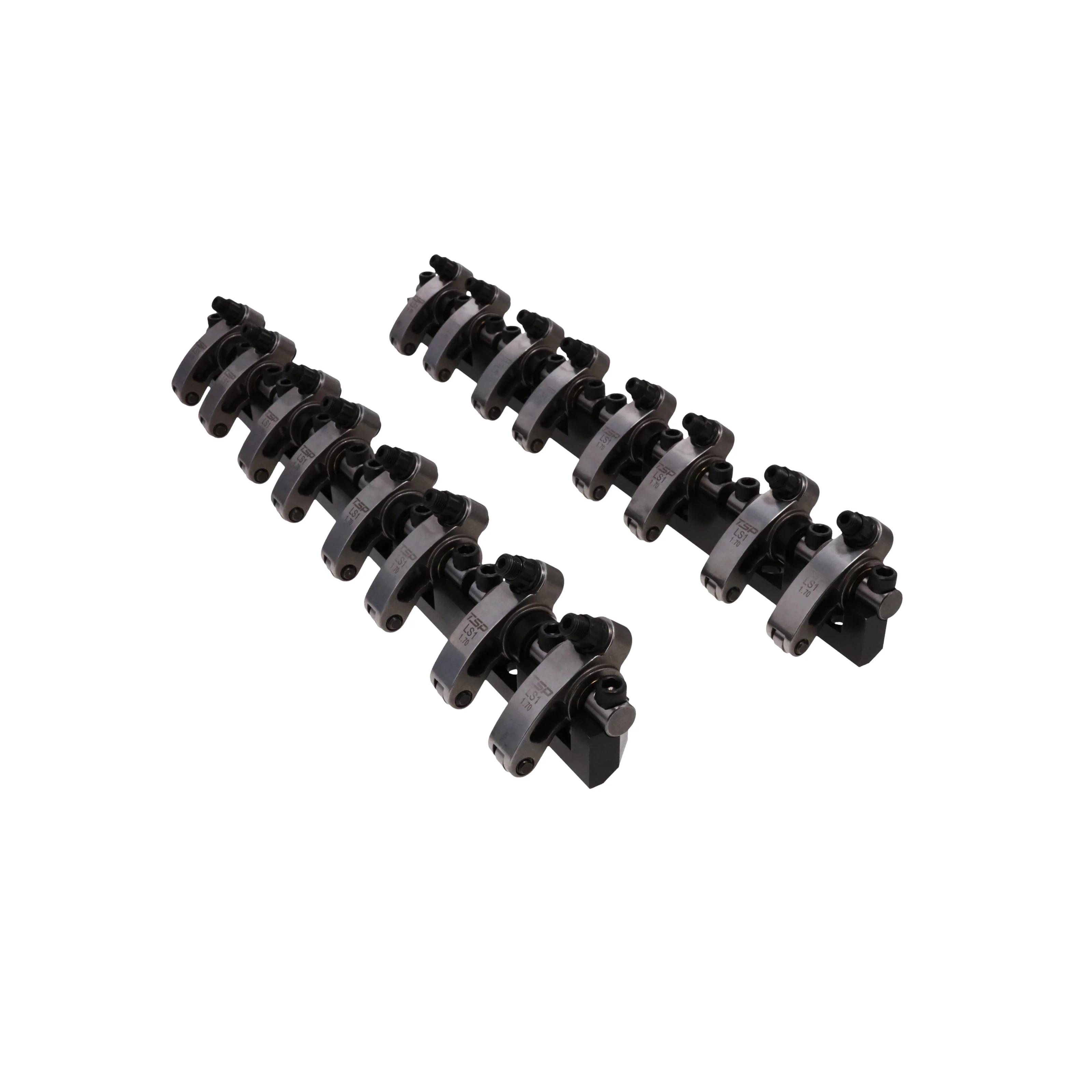 Chevy LS1 Stainless Steel Shaft Pro Series Rocker Arm System, 1.7 Ratio, Bronze Bushing Trunnion, Needle Bearing Tip
