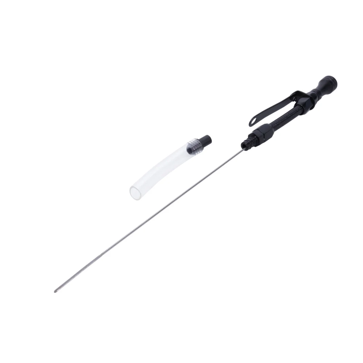 Chevy Small Block 1955-1979 Braided Stainless Steel Engine Oil Dipstick - Black