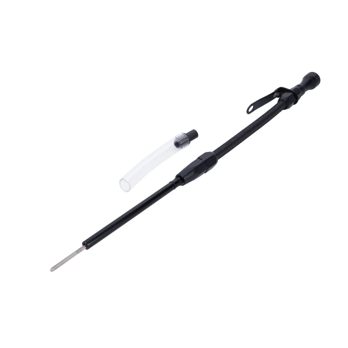 Chevy Small Block 1980-1985 Braided Stainless Steel Engine Oil Dipstick - Black