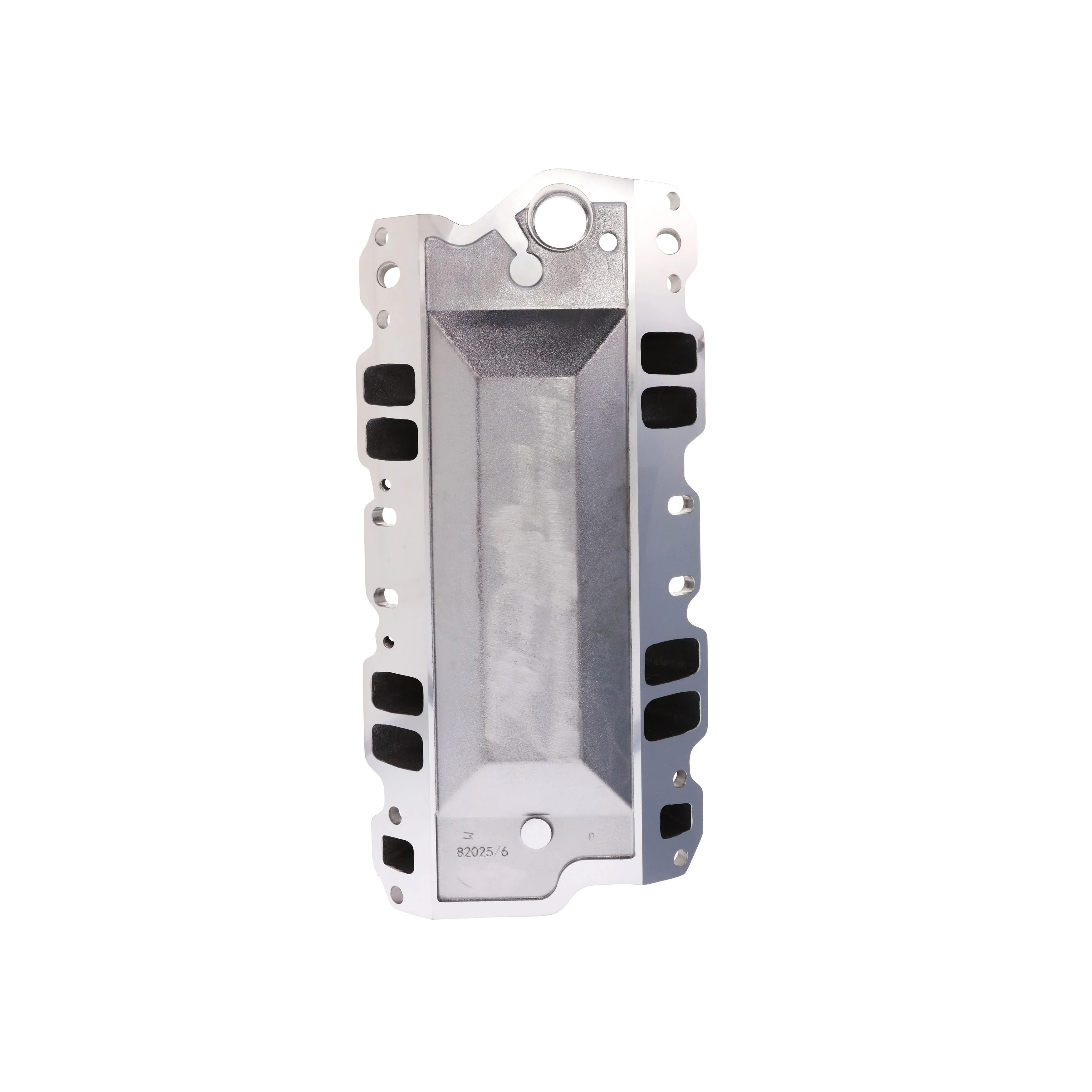 Chevy Small Block Carbureted Dual Plane Air Gap Aluminum Intake Manifold - Polished - Image 5