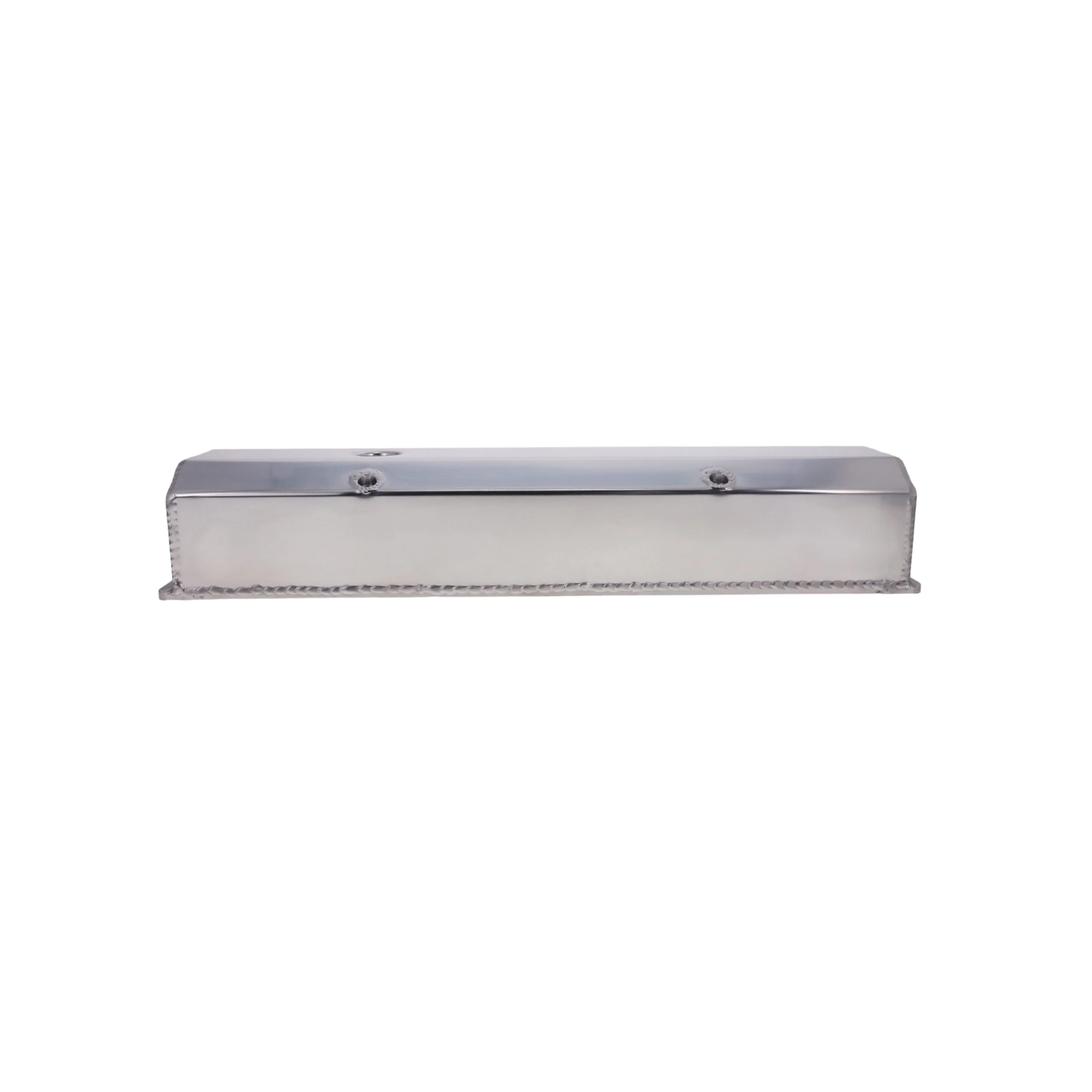 Chevy Small Block Long Bolt Fabricated Aluminum Valve Covers with Breather Holes - Clear Anodized - Image 4