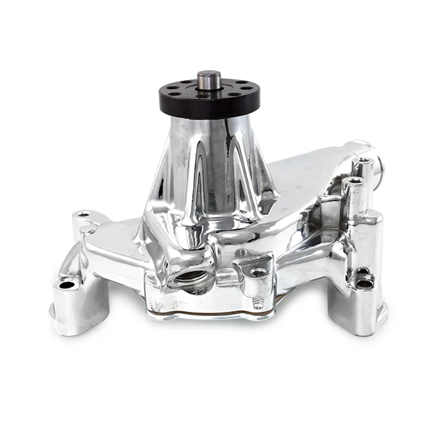 Chevy Small Block Long-Style Reverse Rotation High-Flow Mechanical Water Pump - Chrome - Image 2